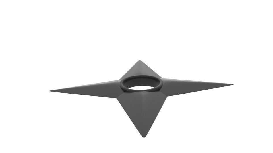 Shuriken lightning bolt Low-poly 3D model_3
