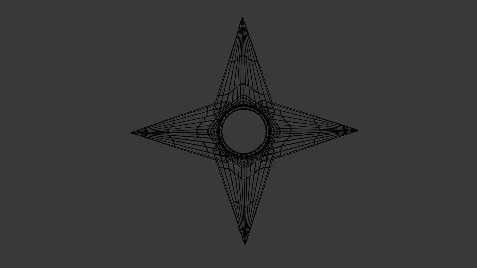 Shuriken lightning bolt Low-poly 3D model_5