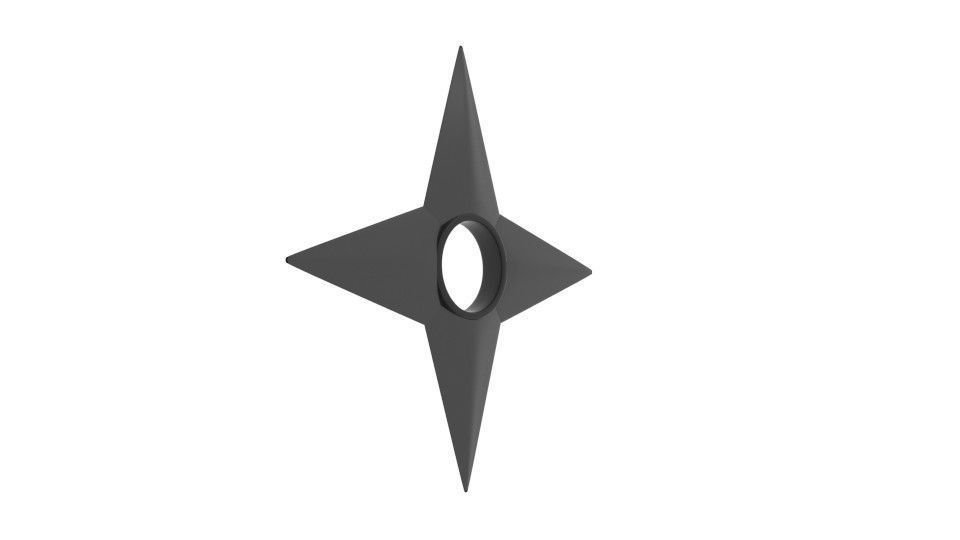 Shuriken lightning bolt Low-poly 3D model_1