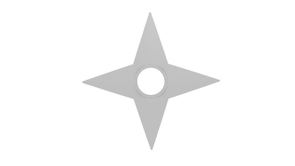 Shuriken lightning bolt Low-poly 3D model_4