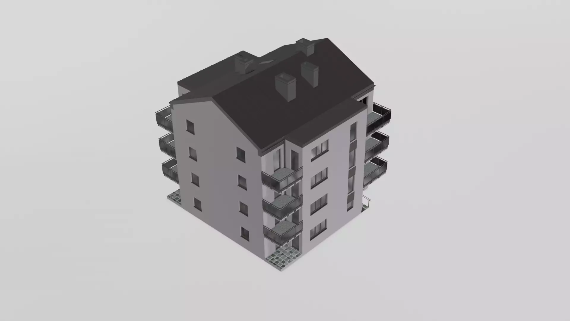house apartment building Free 3D model
