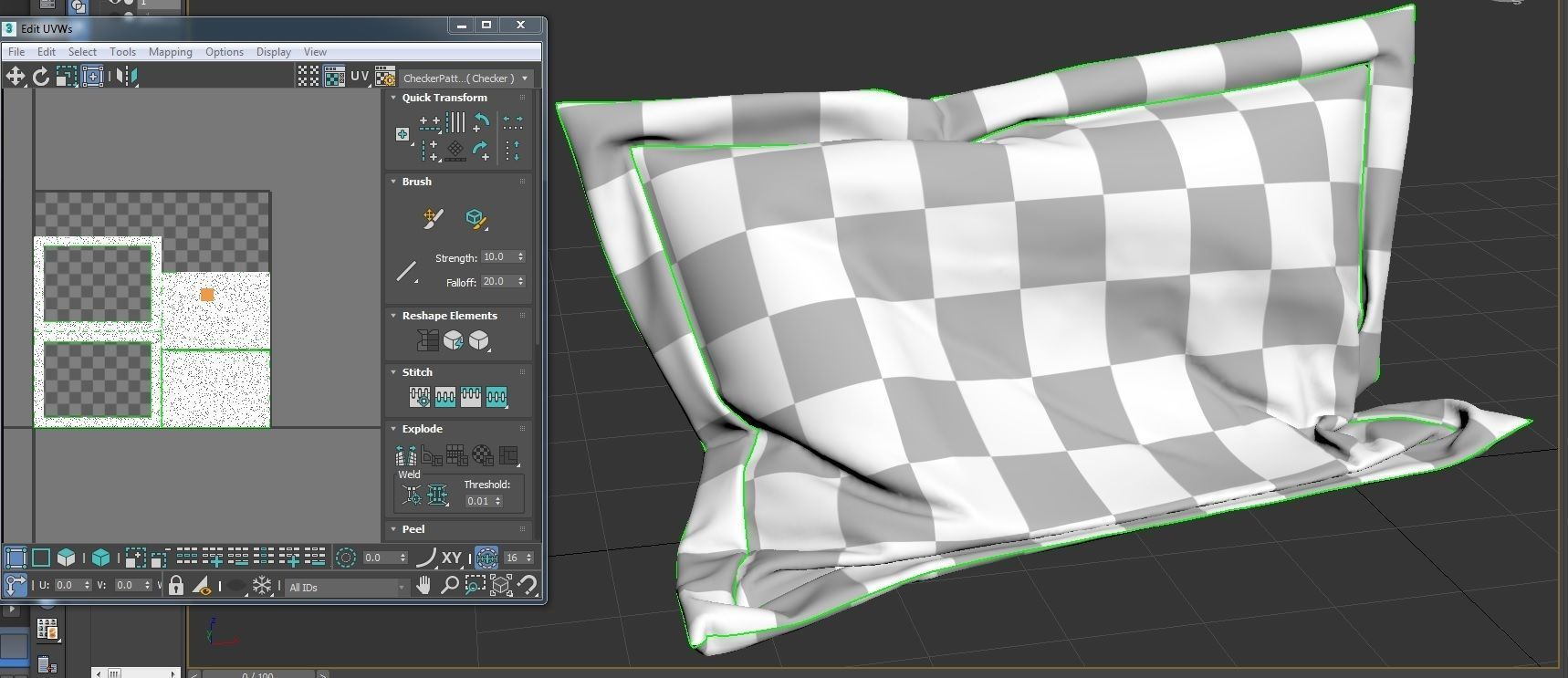 Pillows 3D model pair of 3D model_4