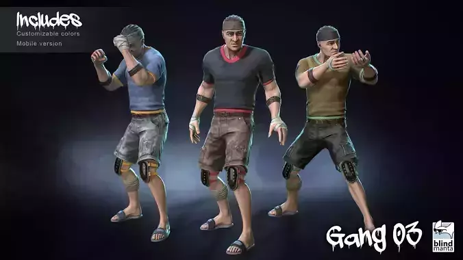Male Gang 03 Low-poly 3D model