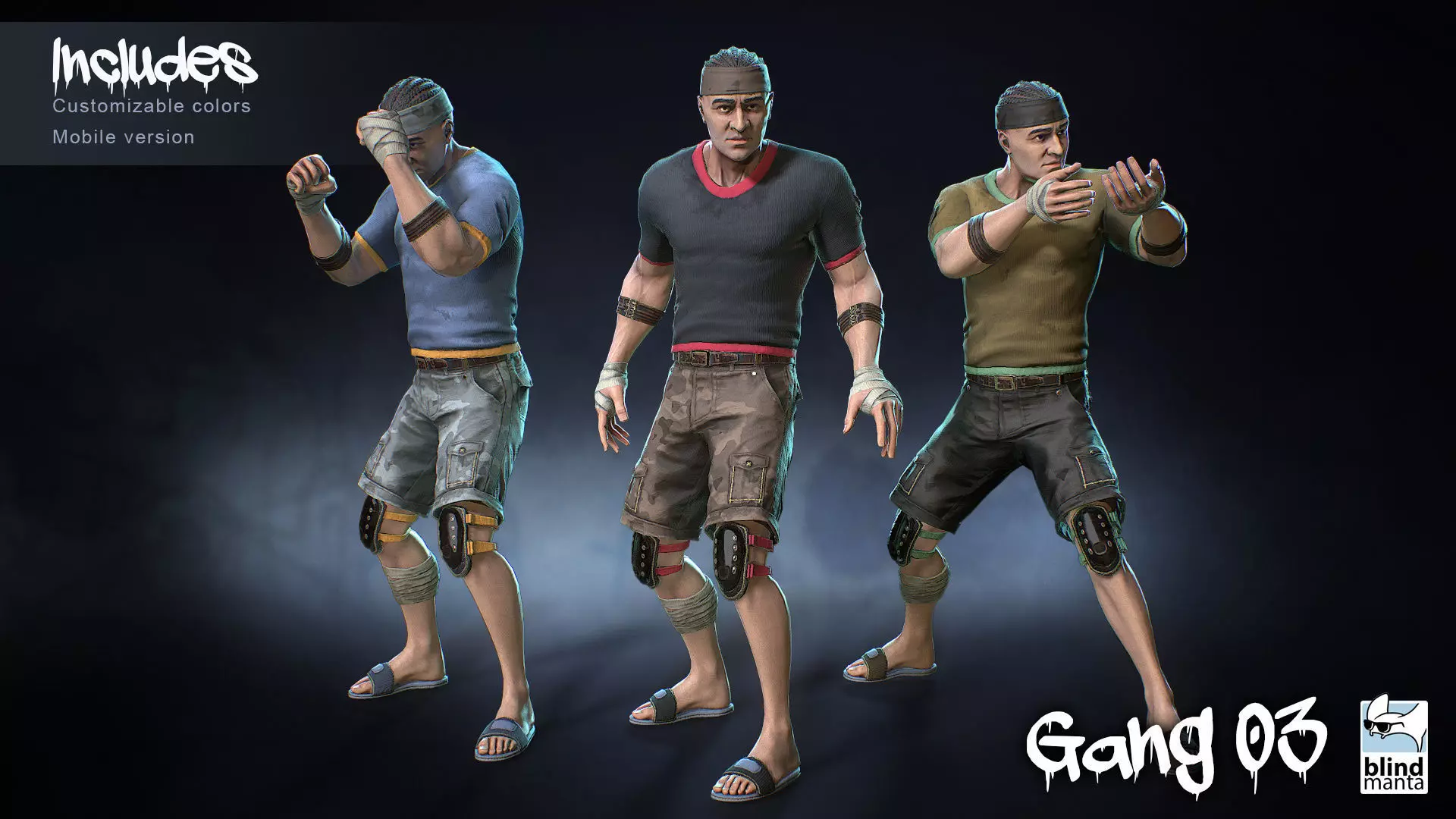 Male Gang 03 Low-poly 3D model