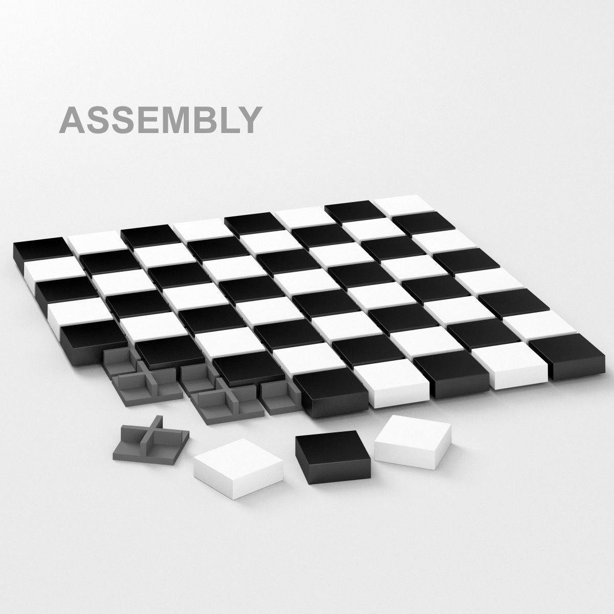 Modern SciFi Chess Pieces and Board Parts 3D print model_2