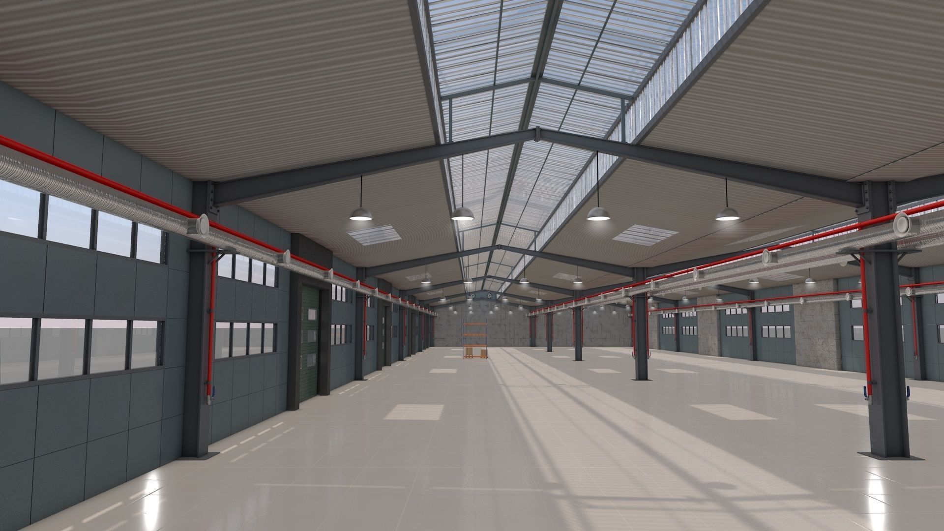 Warehouse with Office and Rack 3D model_19
