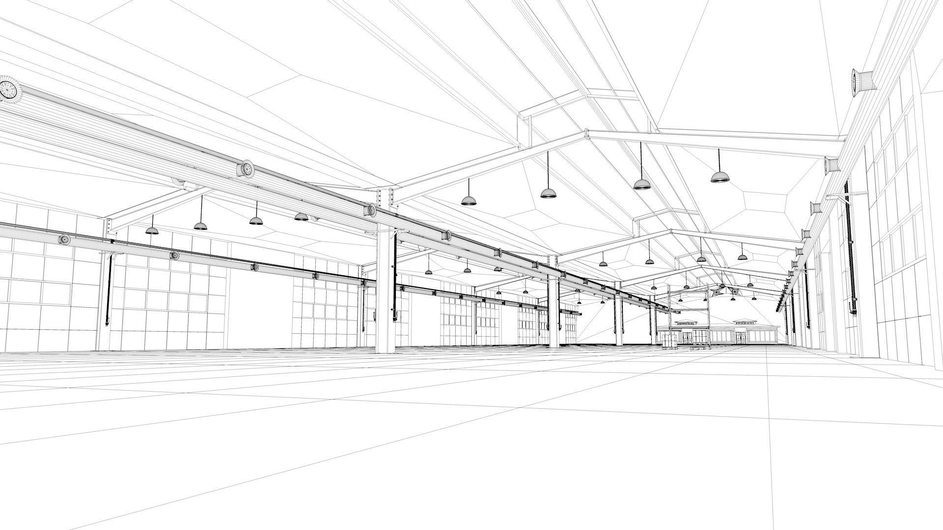 Warehouse with Office and Rack 3D model_22