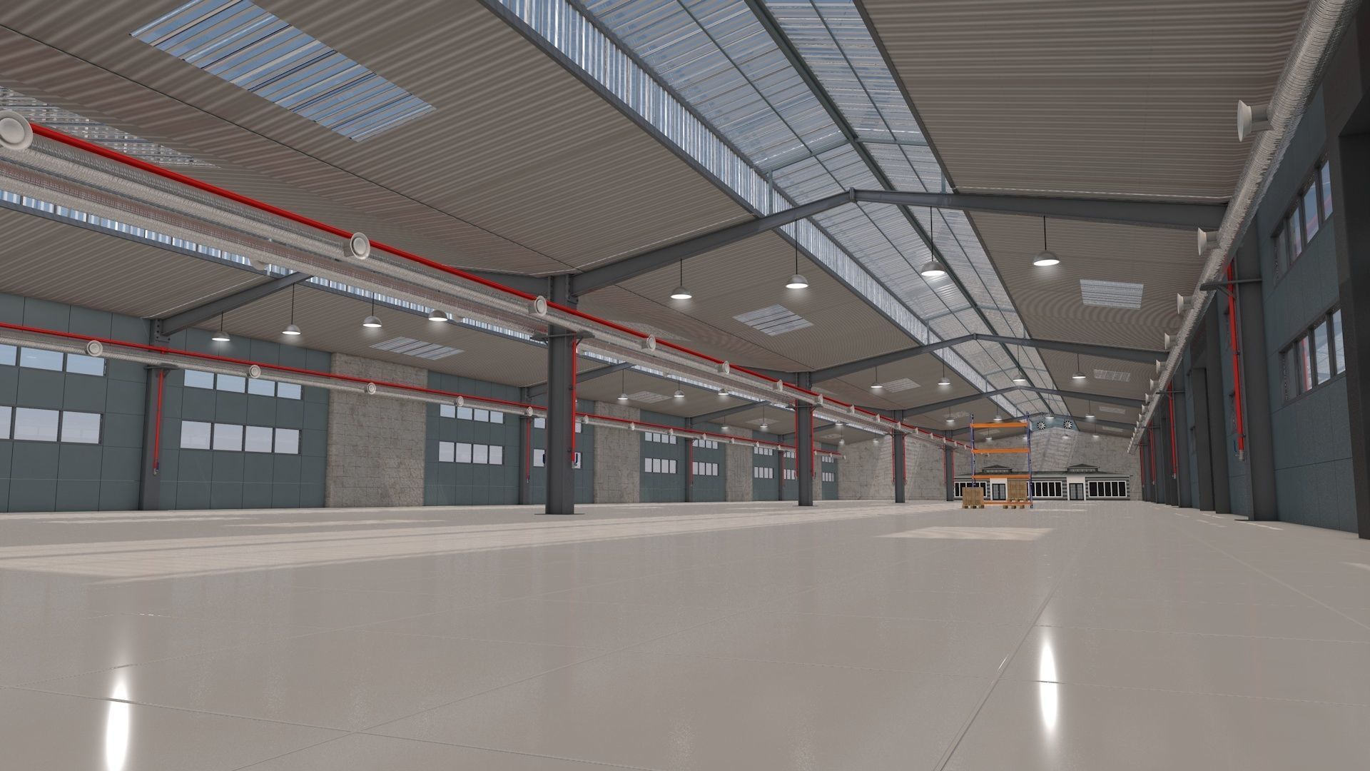 Warehouse with Office and Rack 3D model_17