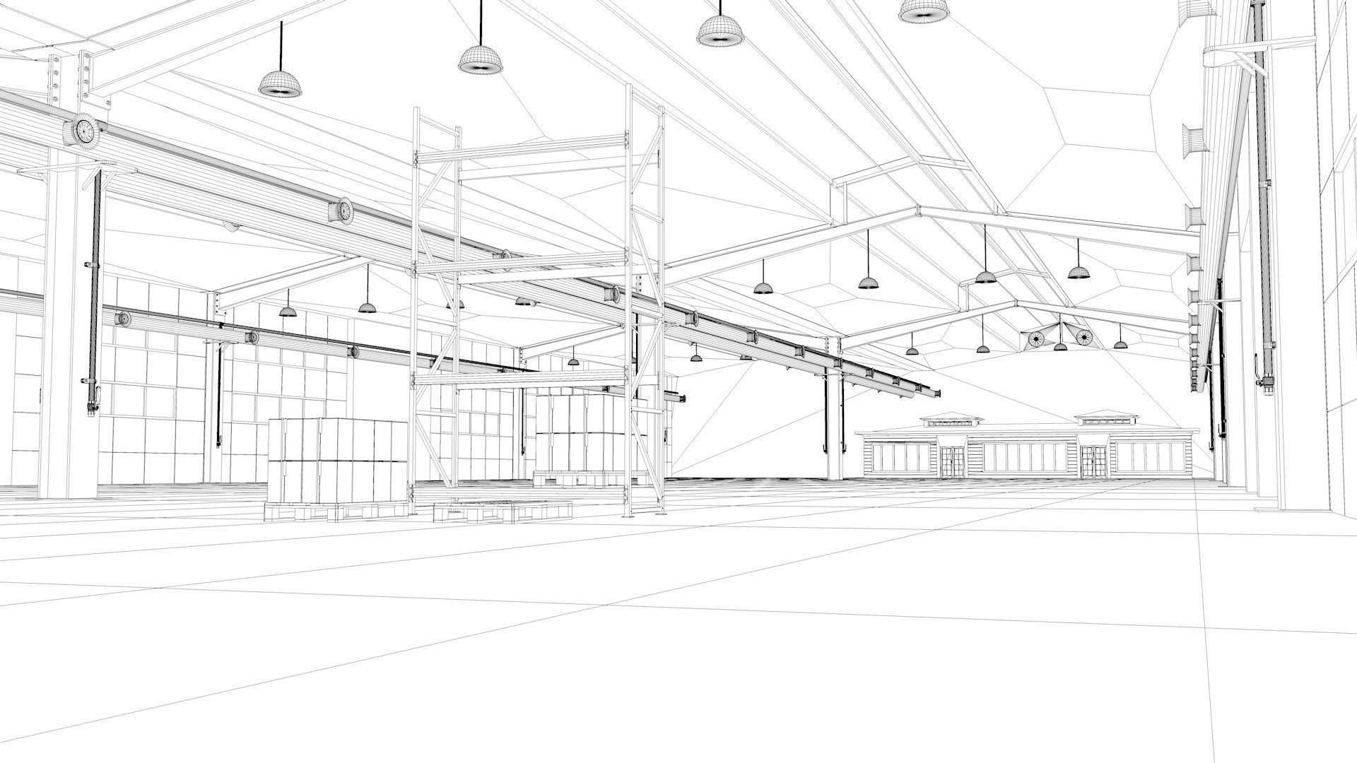 Warehouse with Office and Rack 3D model_20
