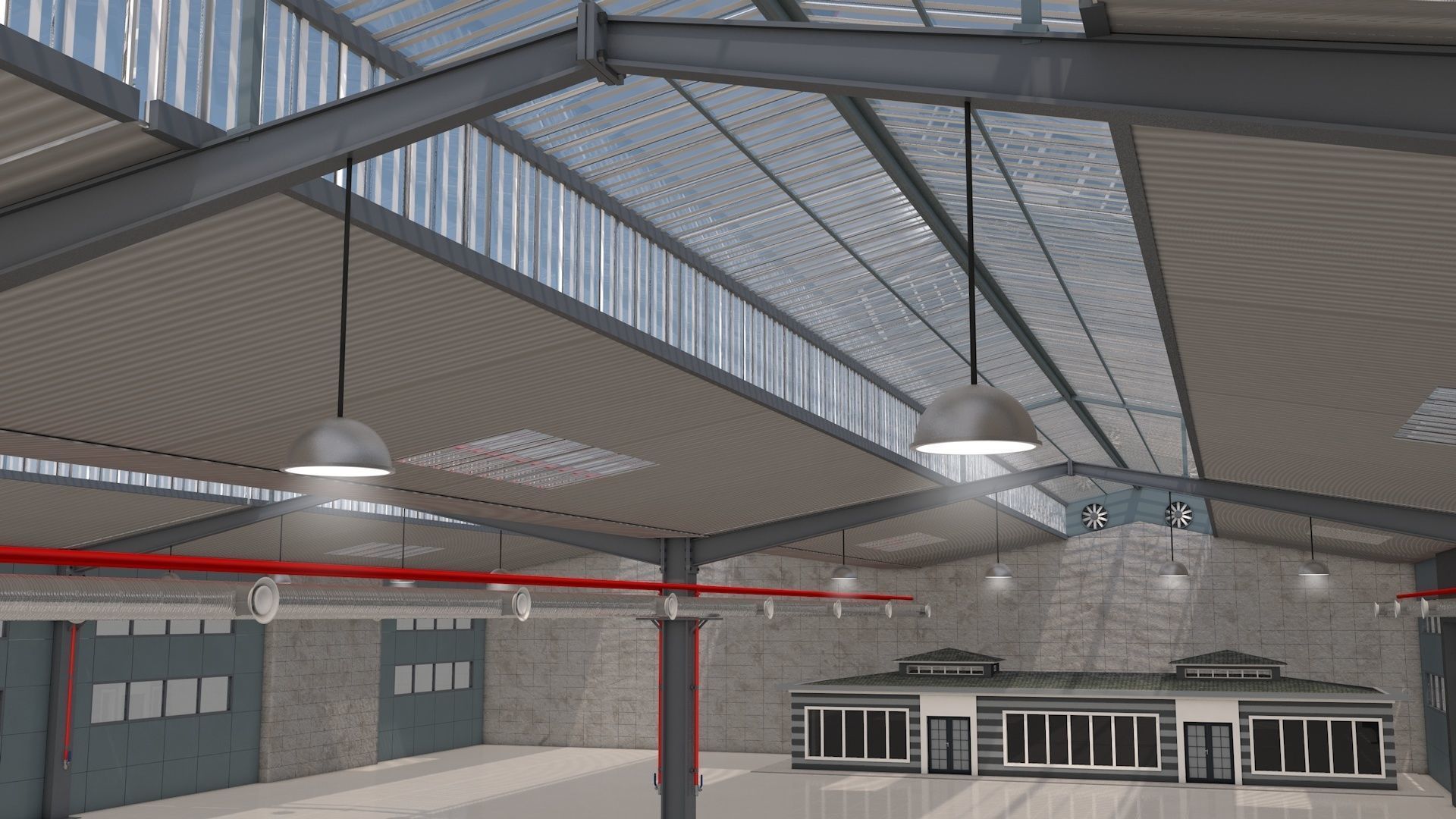 Warehouse with Office and Rack 3D model_14