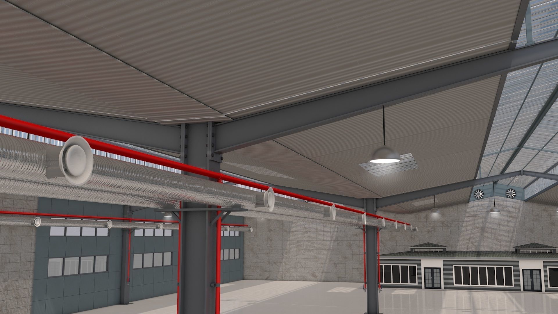 Warehouse with Office and Rack 3D model_15