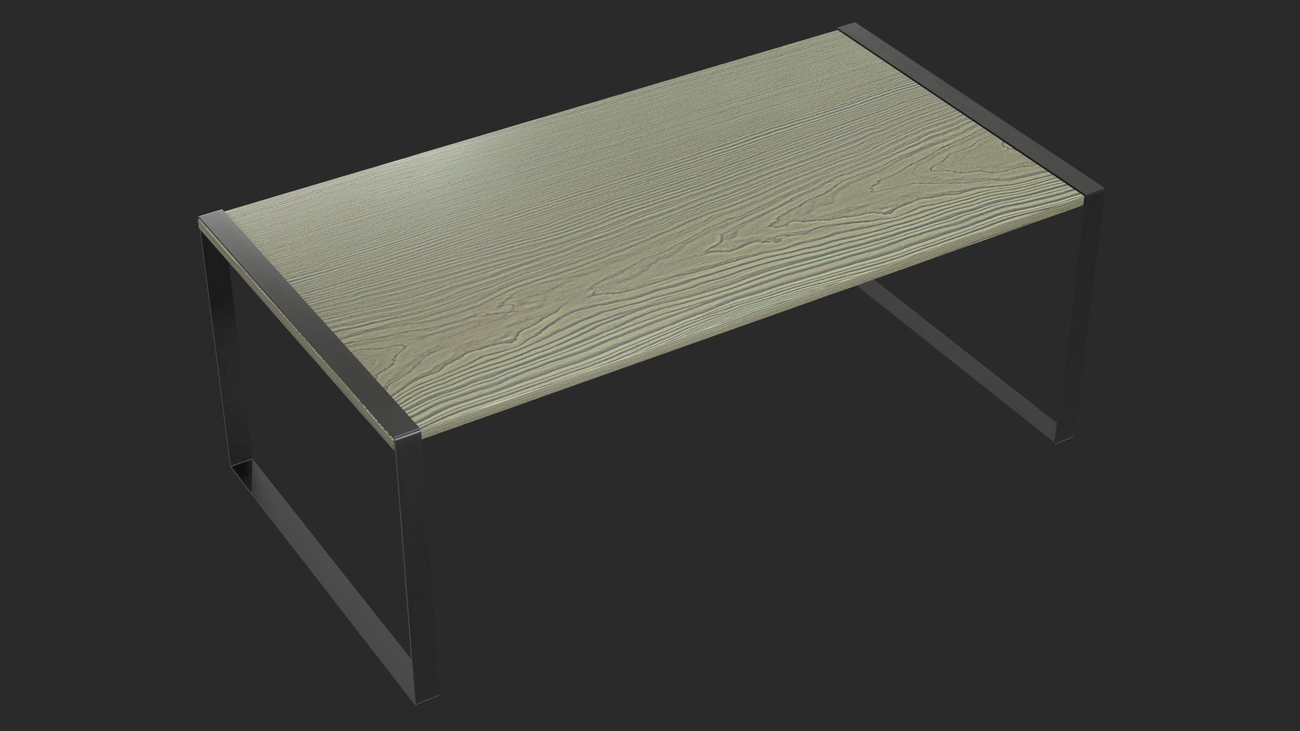 Modern Minimalistic Wooden Table Free low-poly 3D model_2
