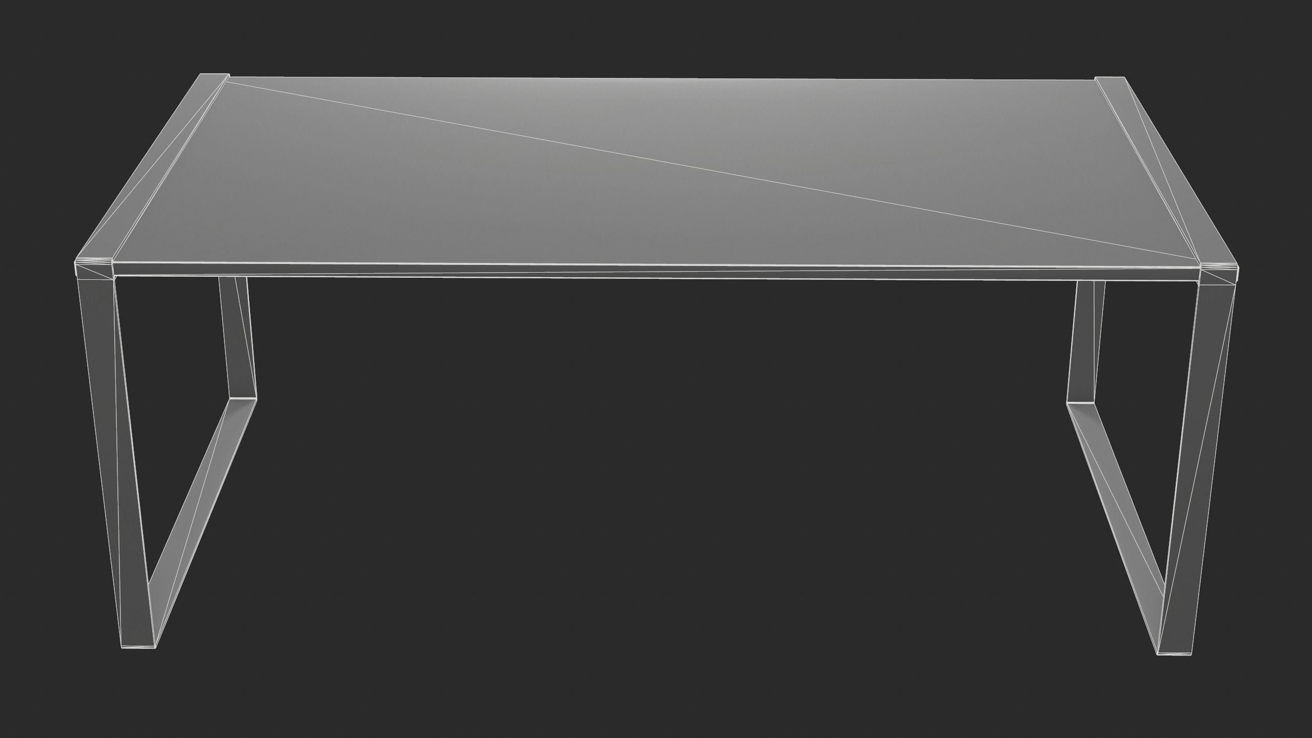 Modern Minimalistic Wooden Table Free low-poly 3D model_15