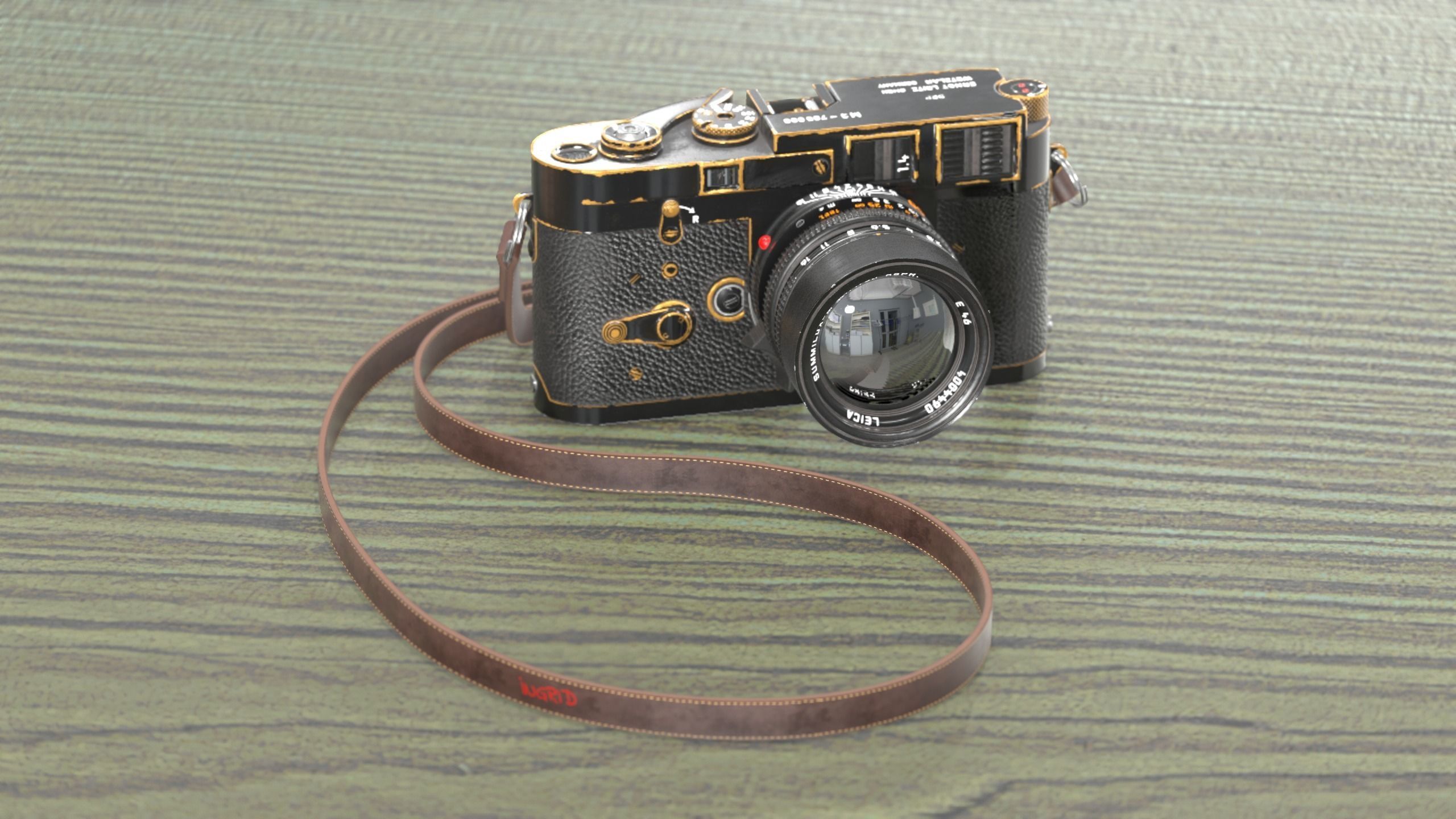 Modern Minimalistic Wooden Table Free low-poly 3D model_13