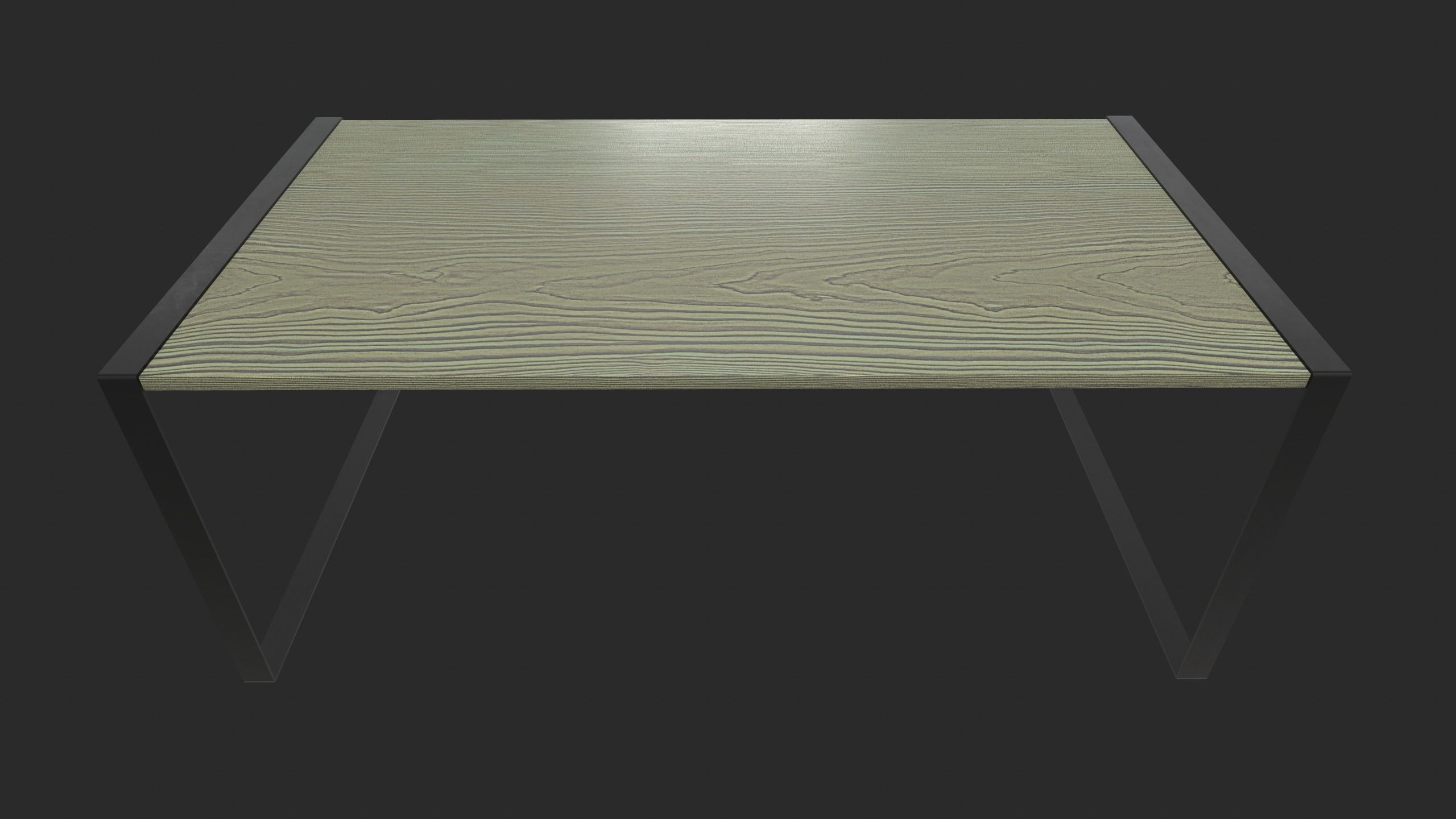 Modern Minimalistic Wooden Table Free low-poly 3D model_3