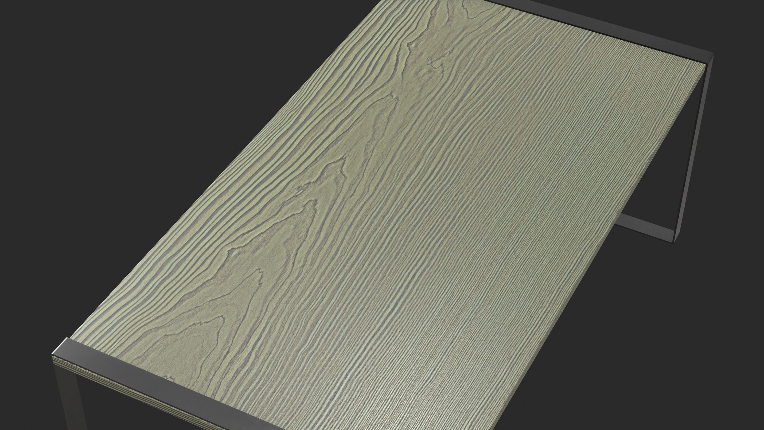 Modern Minimalistic Wooden Table Free low-poly 3D model_10