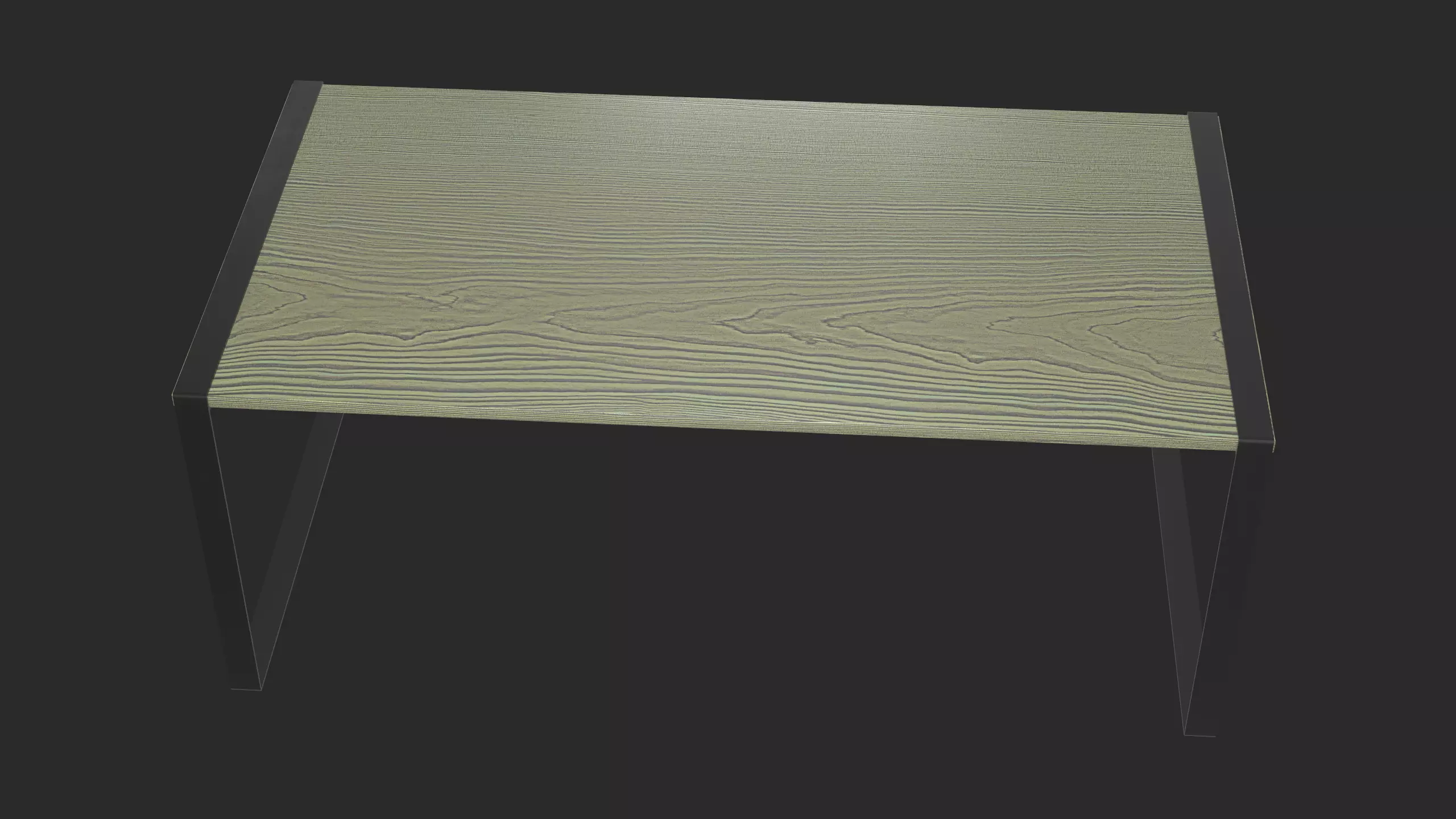 Modern Minimalistic Wooden Table Free low-poly 3D model_0