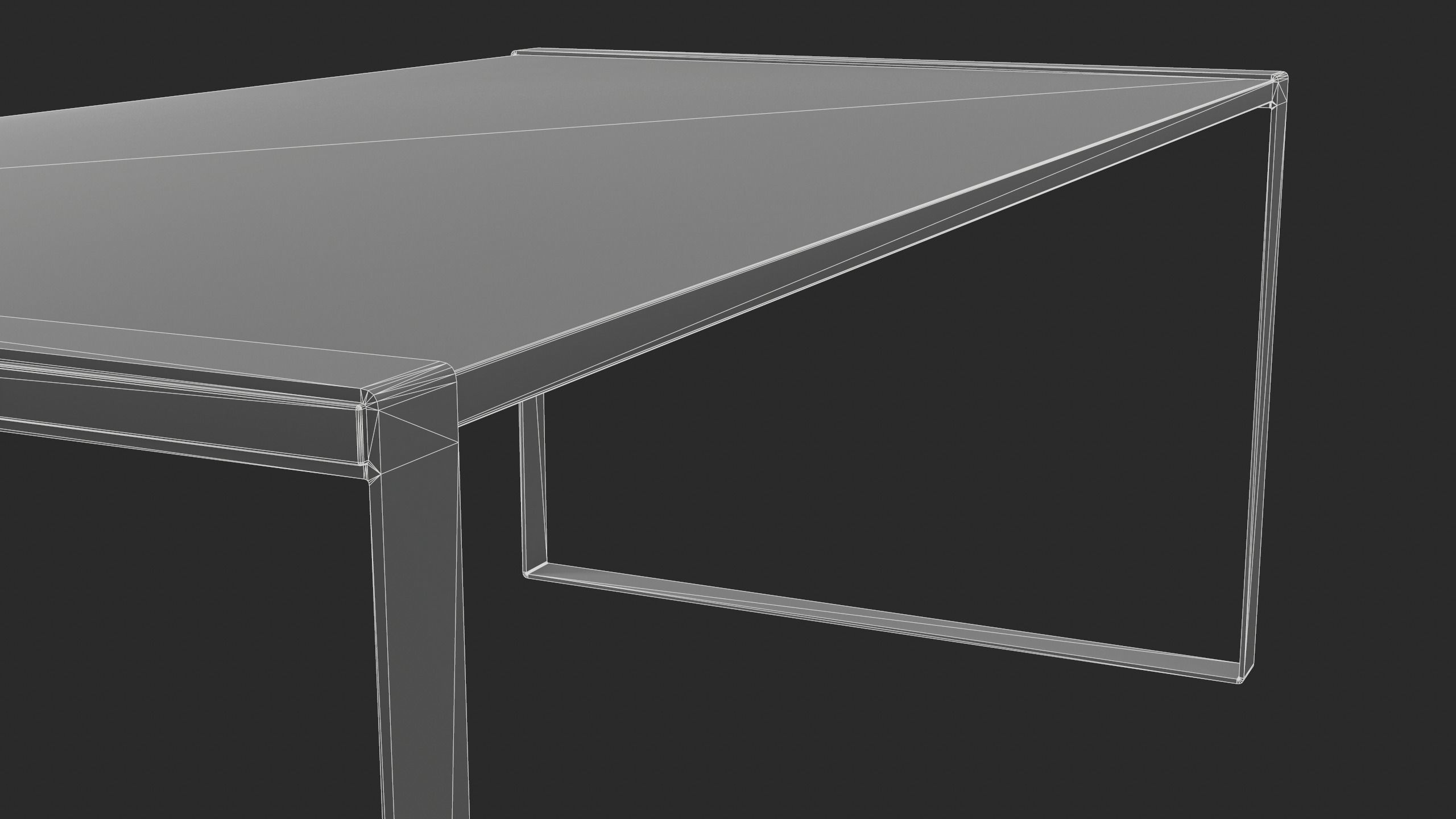 Modern Minimalistic Wooden Table Free low-poly 3D model_18