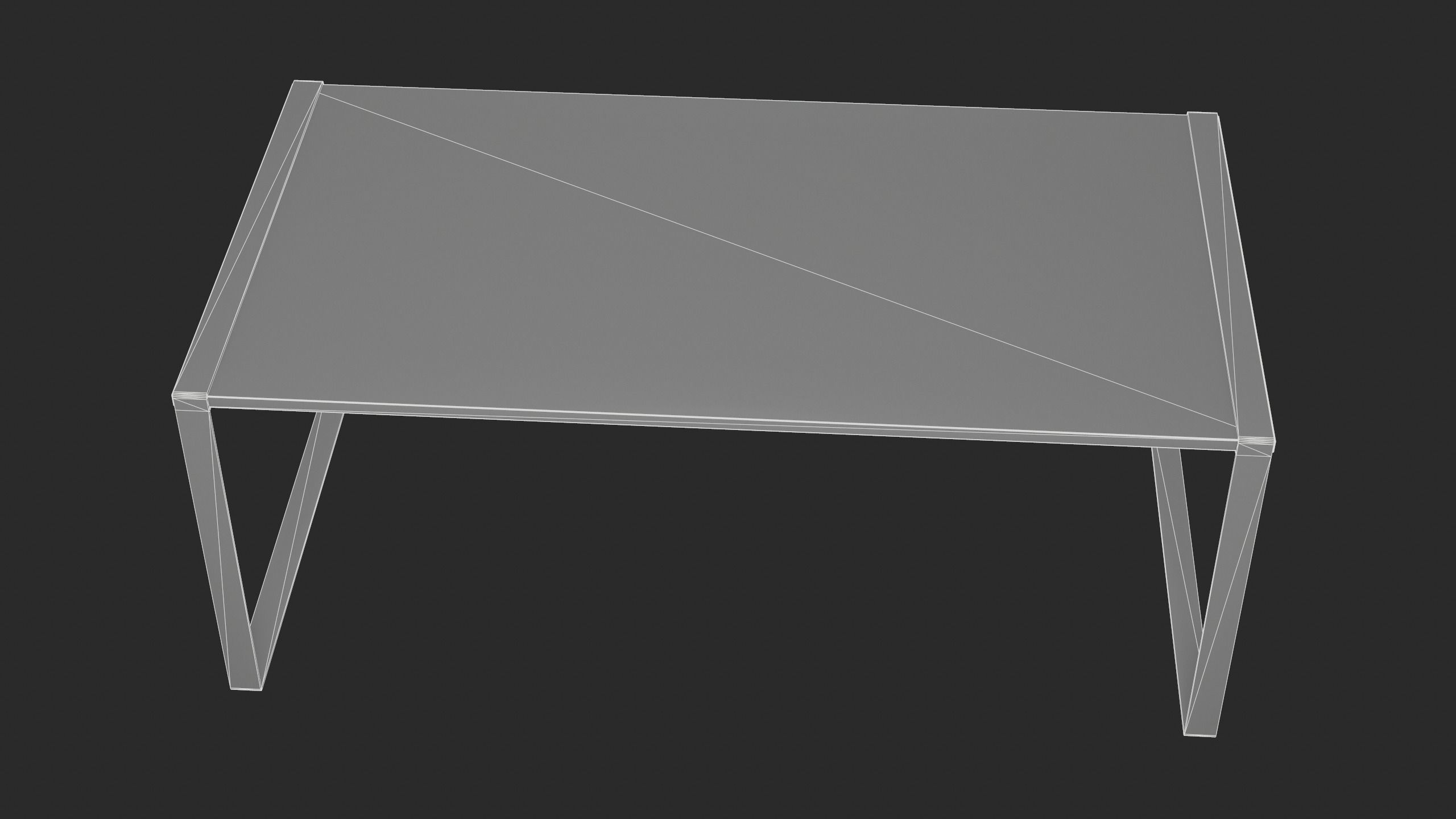 Modern Minimalistic Wooden Table Free low-poly 3D model_19