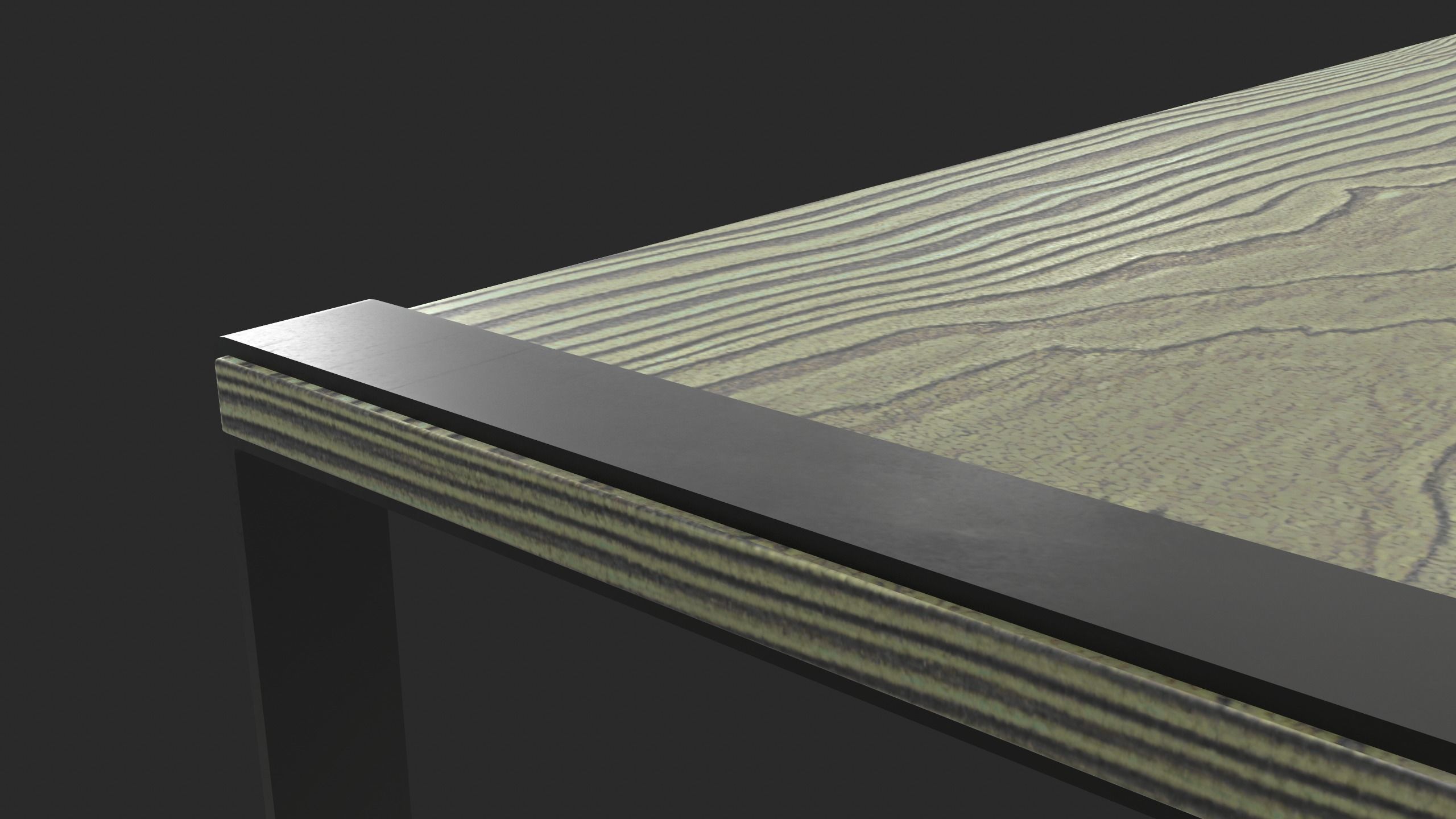 Modern Minimalistic Wooden Table Free low-poly 3D model_5