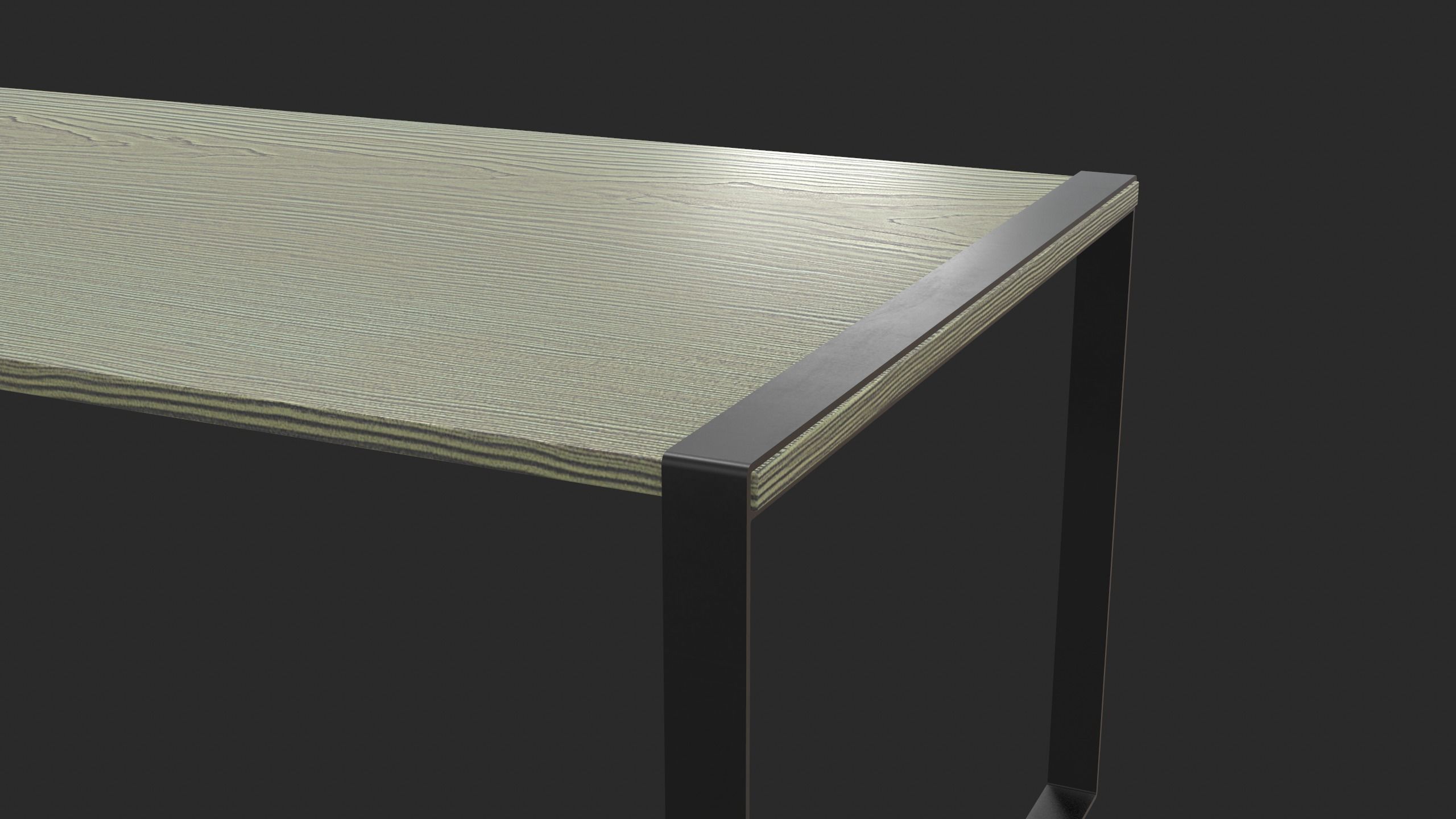 Modern Minimalistic Wooden Table Free low-poly 3D model_8