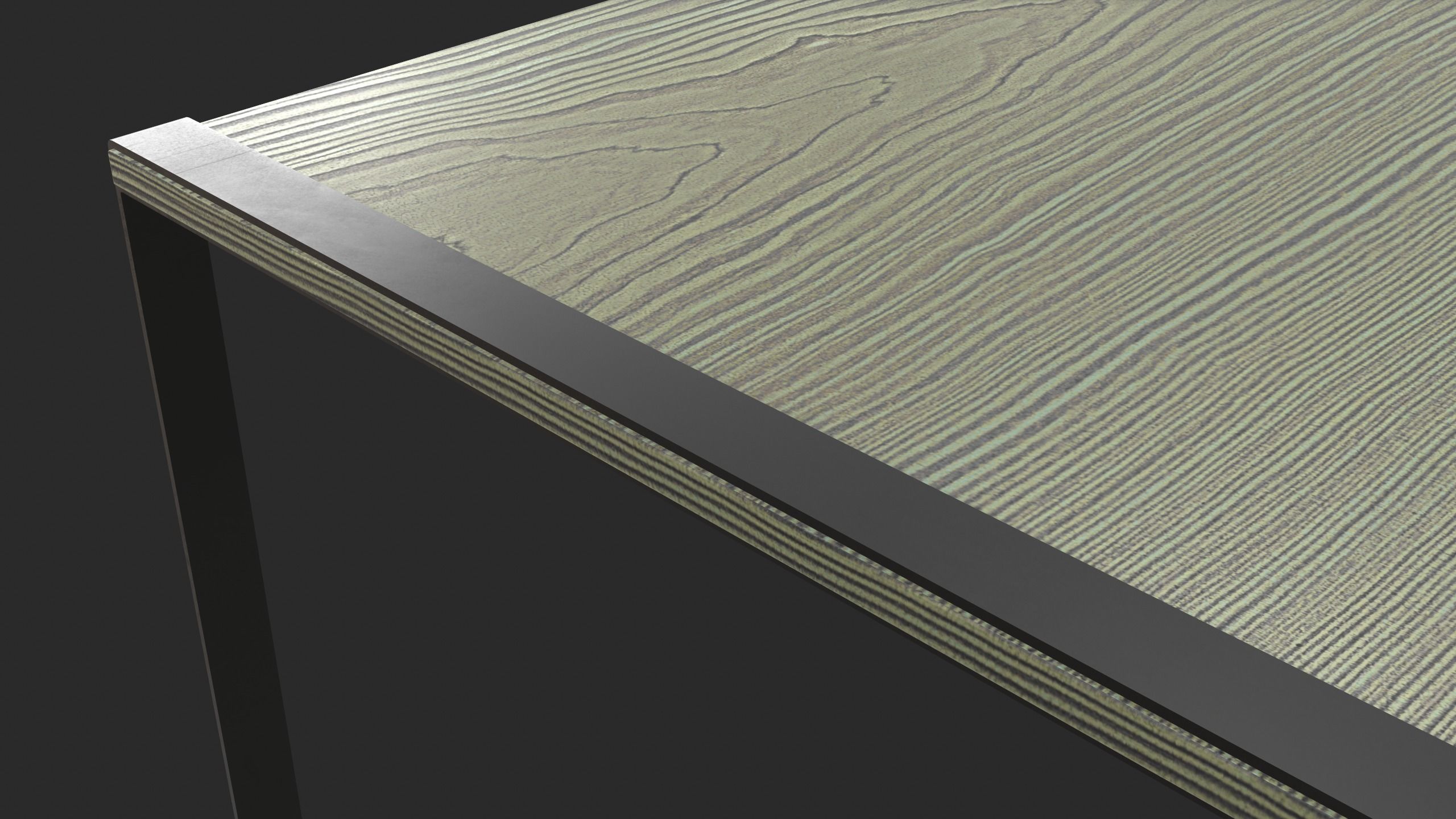 Modern Minimalistic Wooden Table Free low-poly 3D model_4