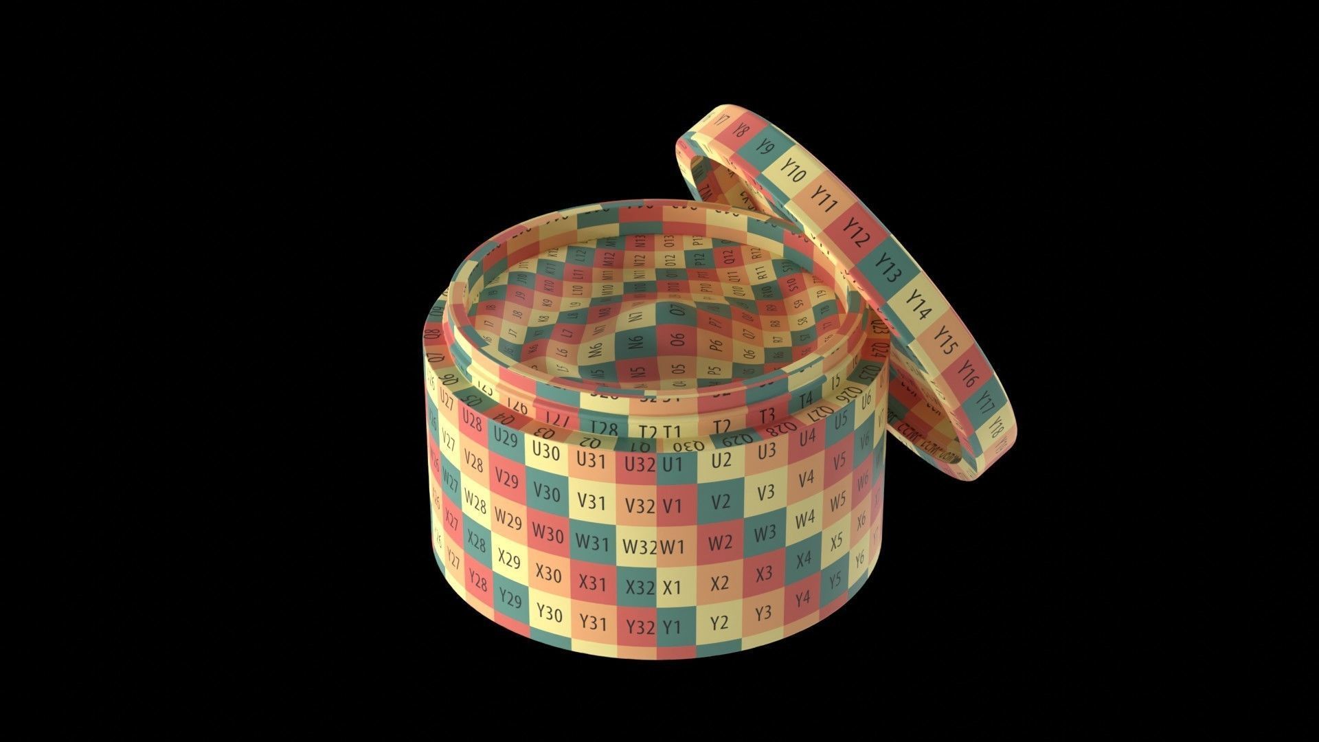 Open Lid Cosmetic Jar with Cream Texture 3D model_3