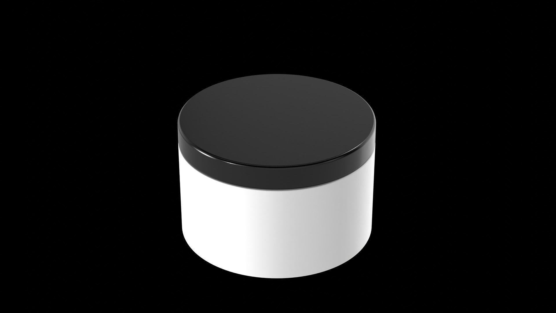 Open Lid Cosmetic Jar with Cream Texture 3D model_1