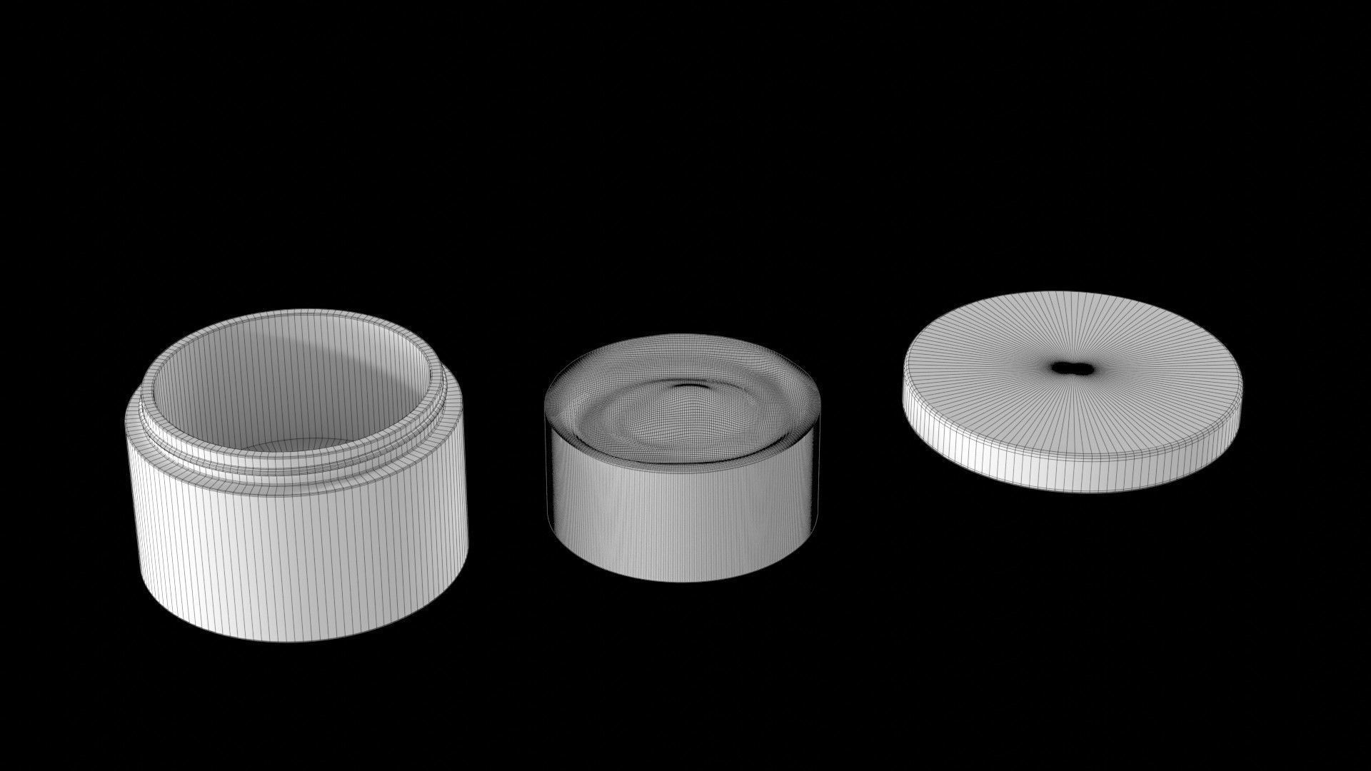 Open Lid Cosmetic Jar with Cream Texture 3D model_8