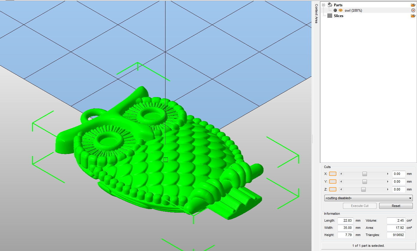 Owl pendant 3D print model_9