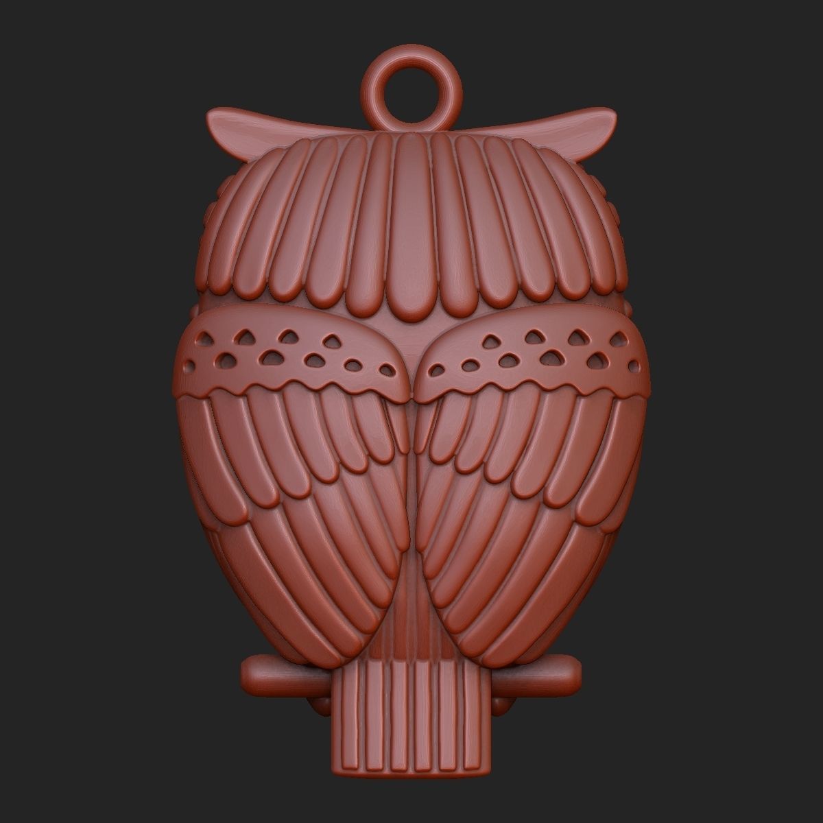 Owl pendant 3D print model_7
