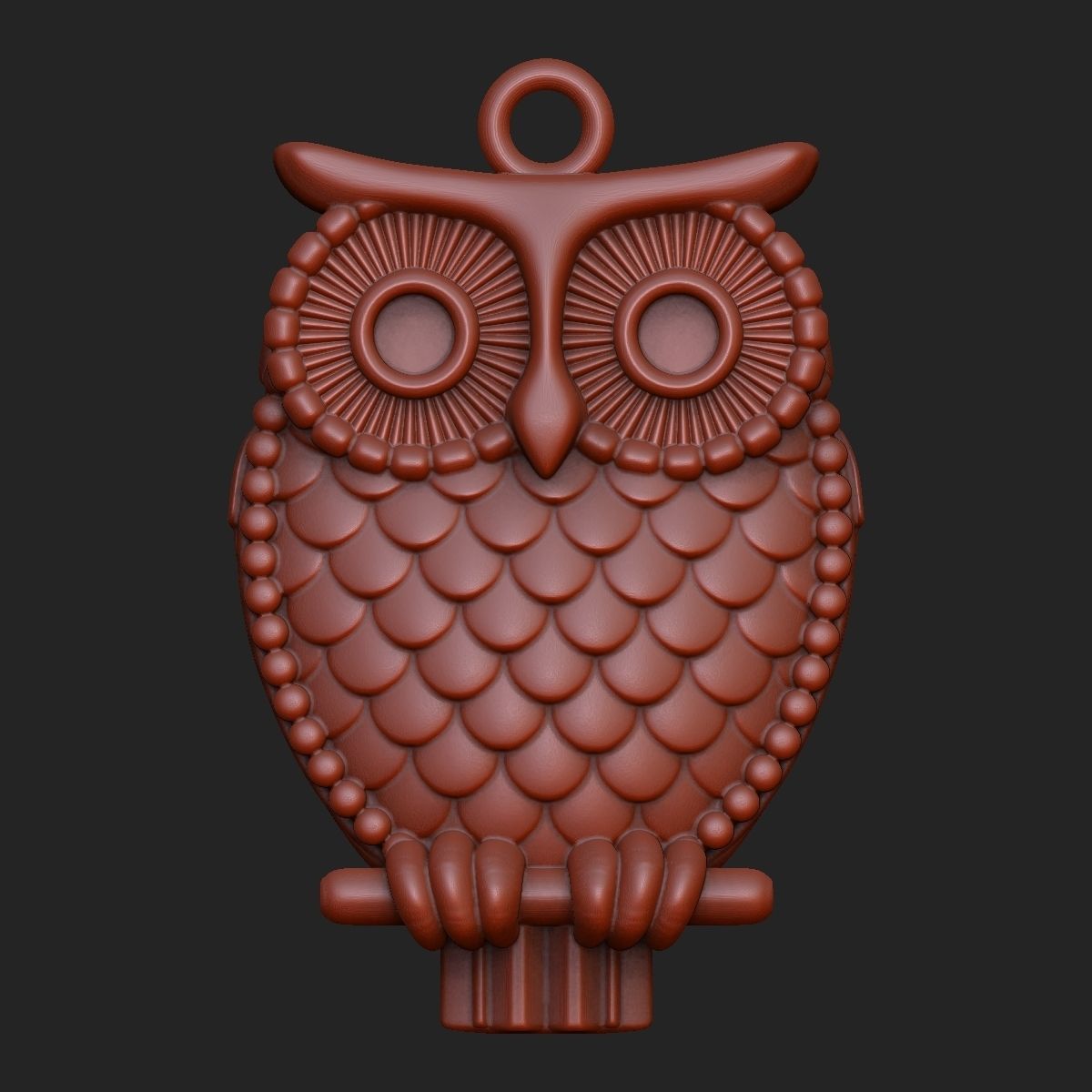 Owl pendant 3D print model_6