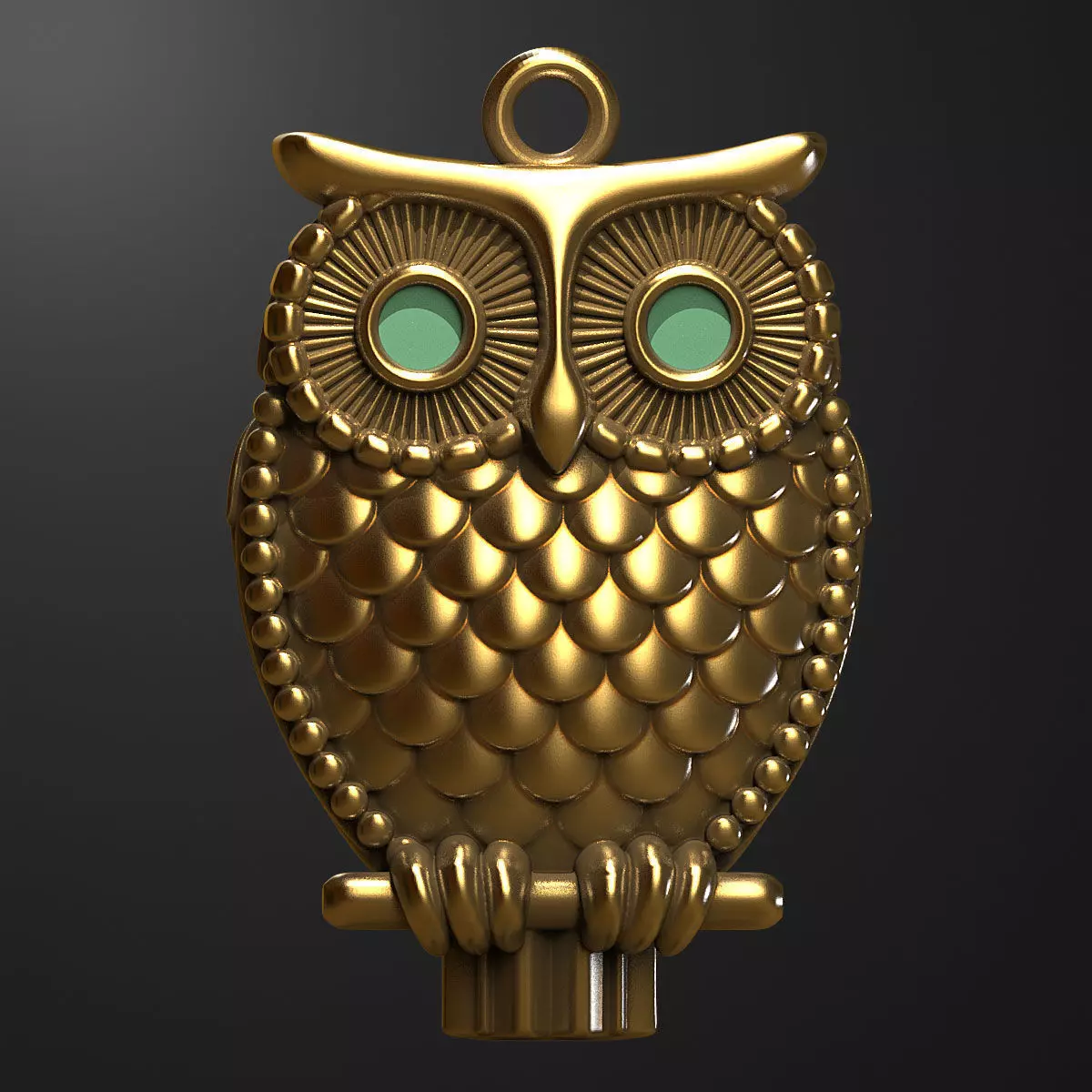 Owl pendant 3D print model_0