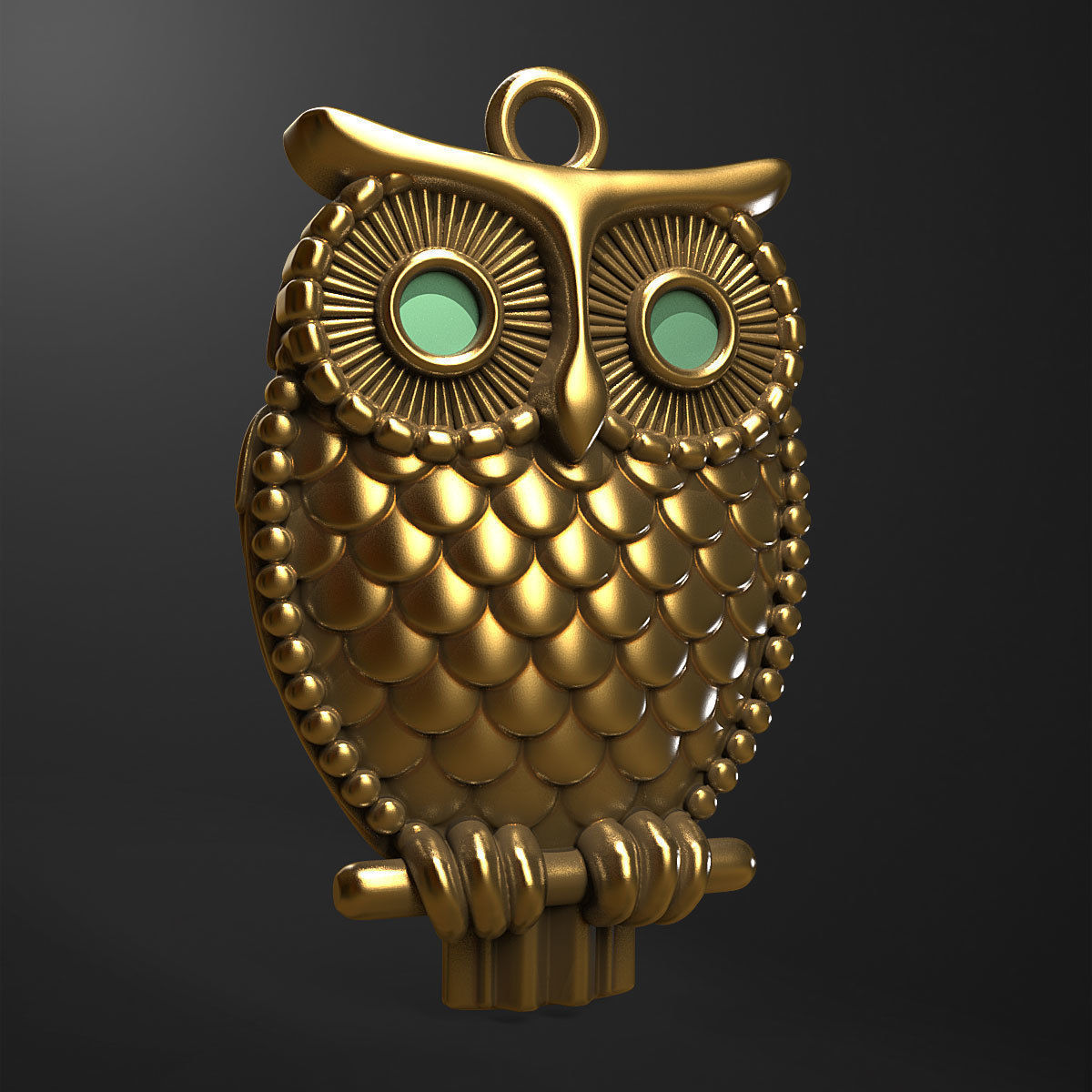 Owl pendant 3D print model_2