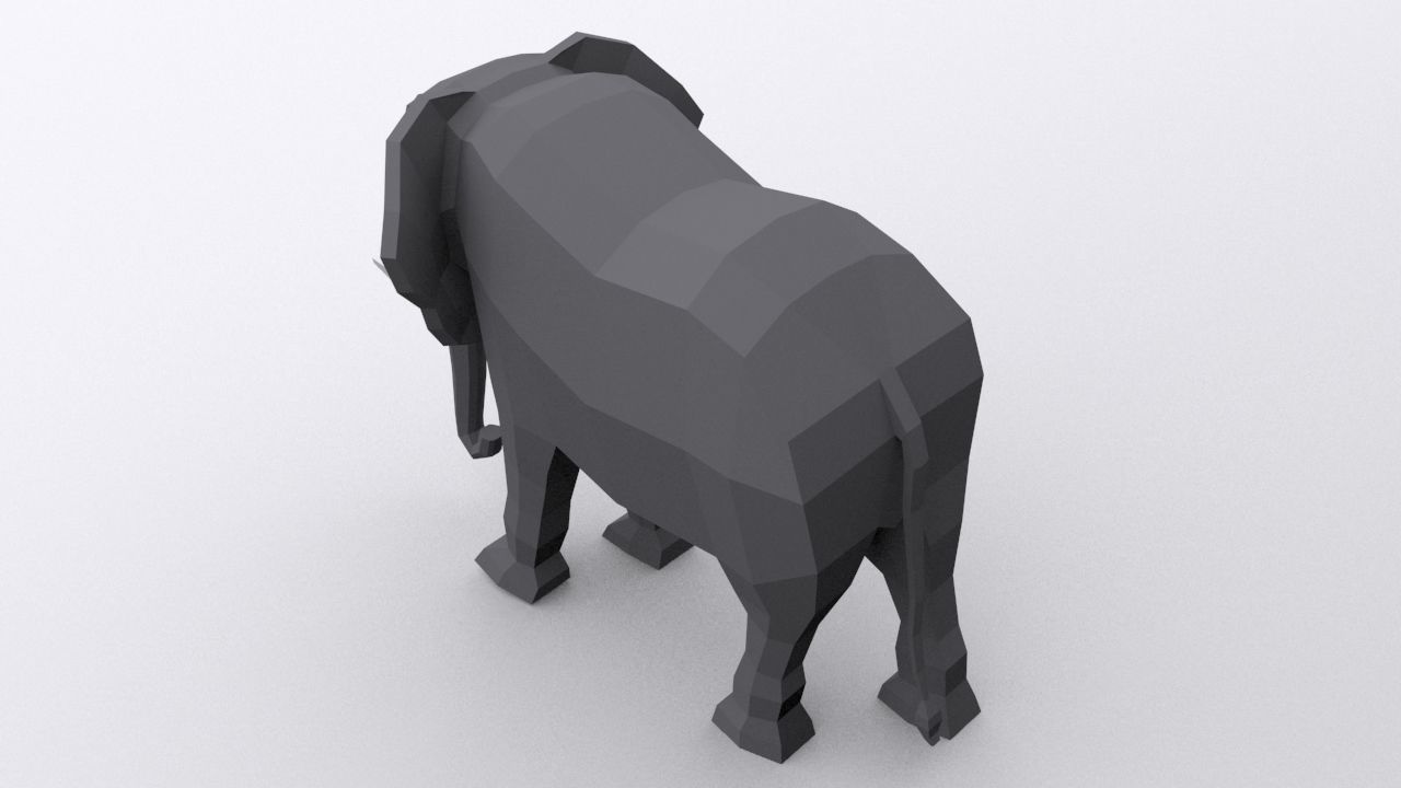 Low Poly Elephant Low-poly 3D model_2