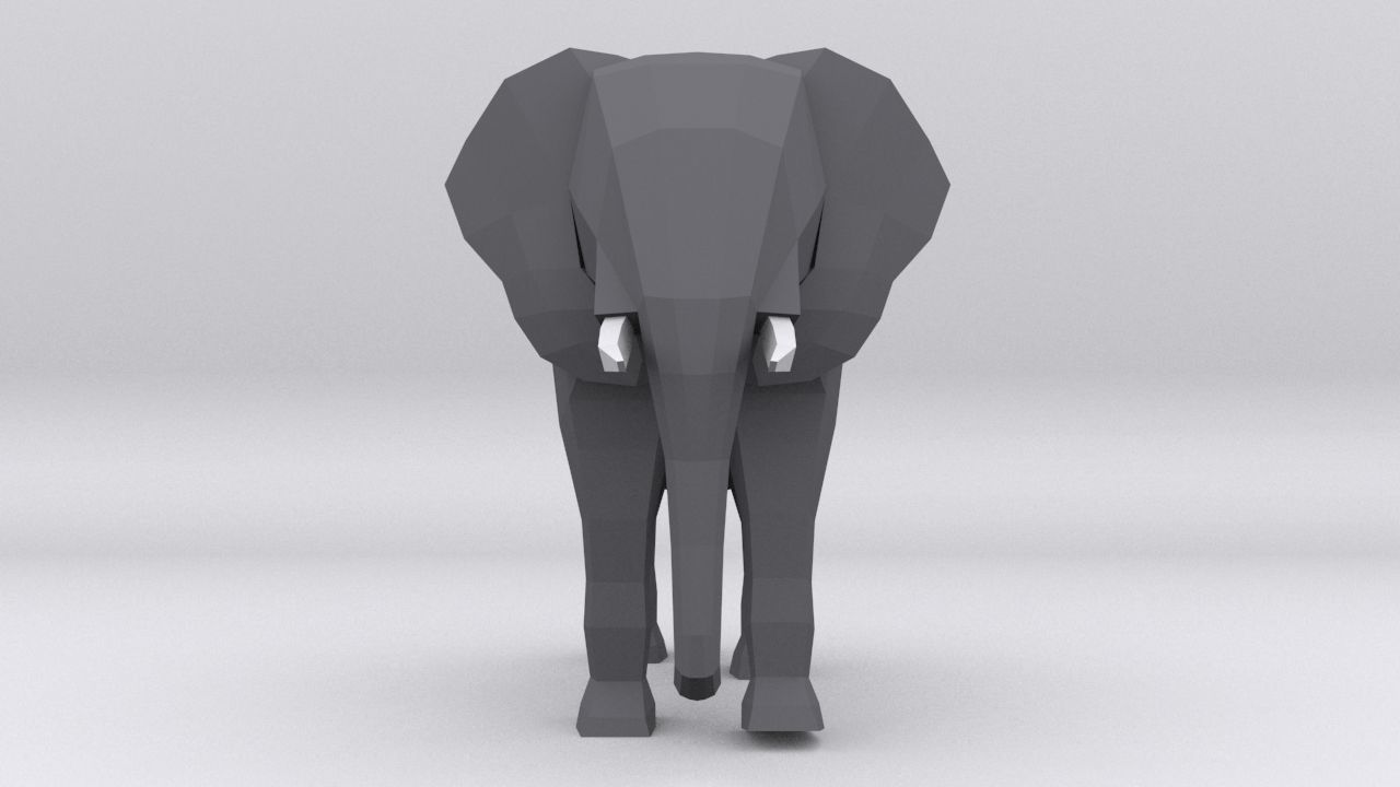 Low Poly Elephant Low-poly 3D model_1