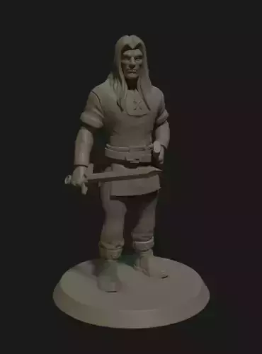 warrior man holding sword 3D print model
