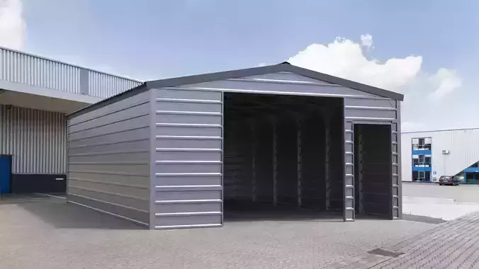 Industrial metal shed warehouse