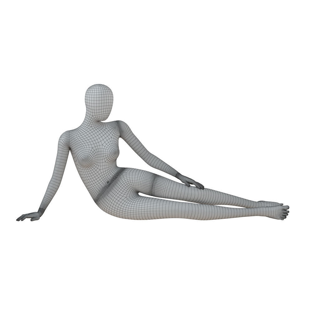 Black female mannequin in a lying pose 49 3D model_5