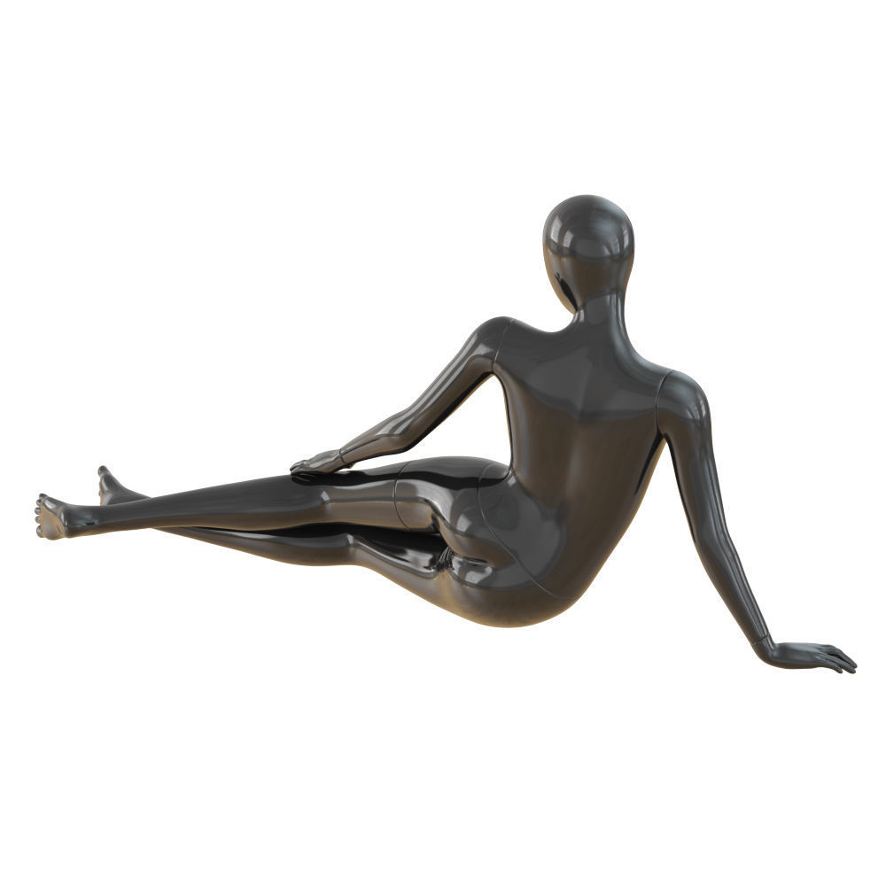 Black female mannequin in a lying pose 49 3D model_4