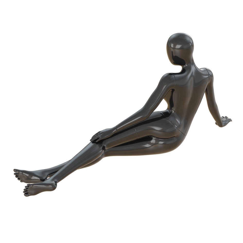 Black female mannequin in a lying pose 49 3D model_3