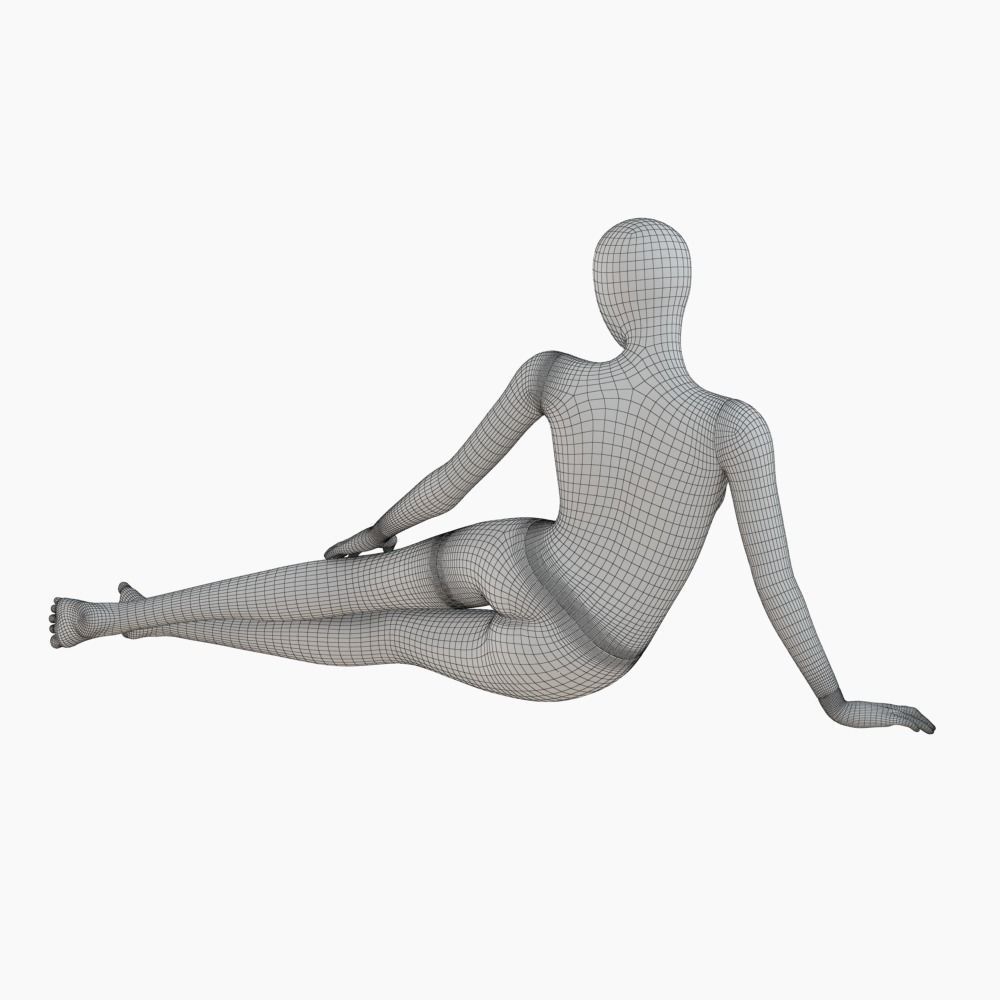 Black female mannequin in a lying pose 49 3D model_6
