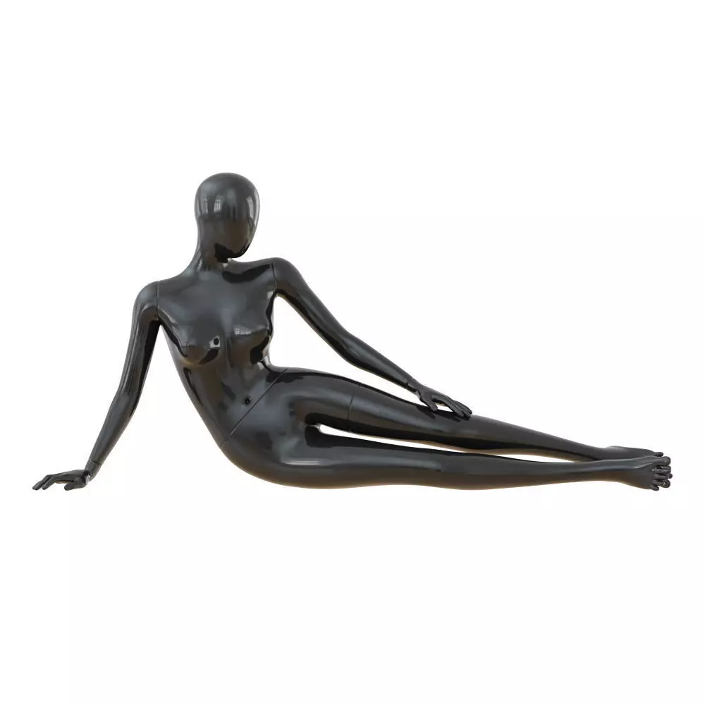 Black female mannequin in a lying pose 49 3D model_0