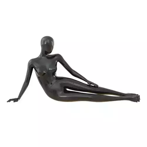 Black female mannequin in a lying pose 49 3D model