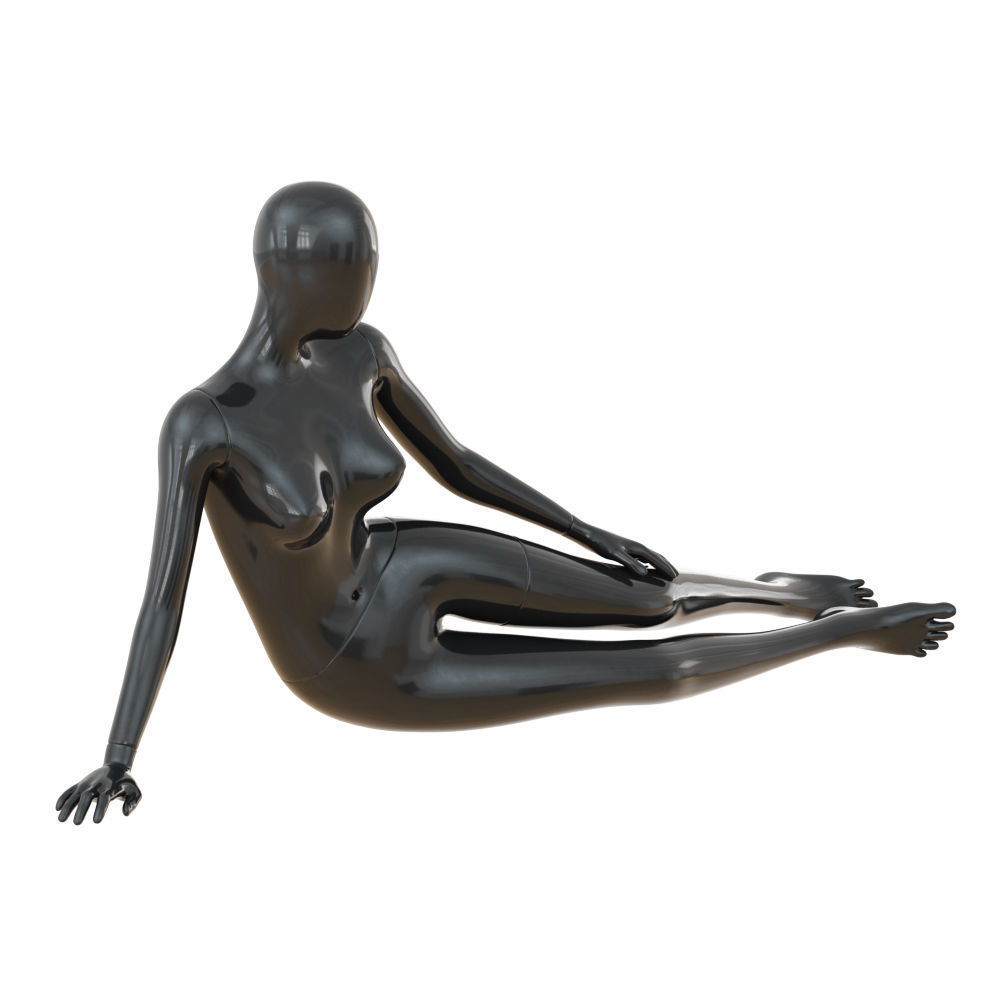 Black female mannequin in a lying pose 49 3D model_2