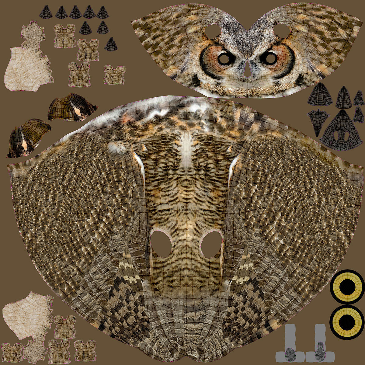 Great Horned Owl 3D model_11