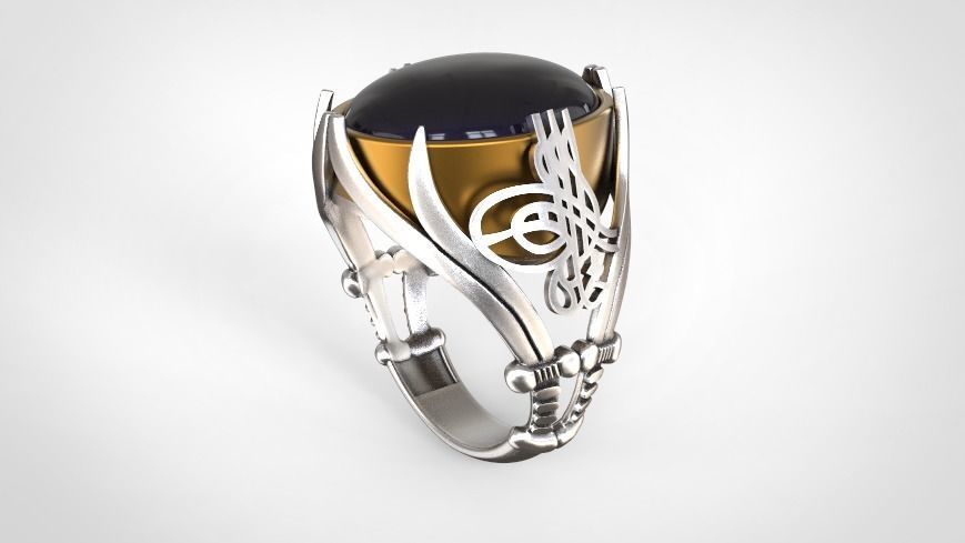 man rings 3D print model_4
