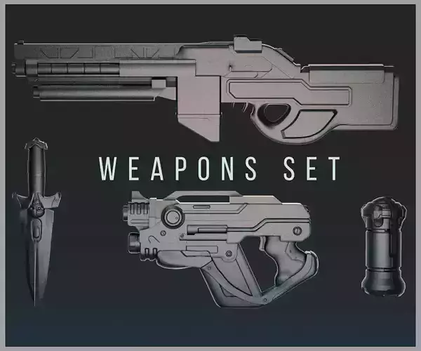 Weapons Set gun 3D model