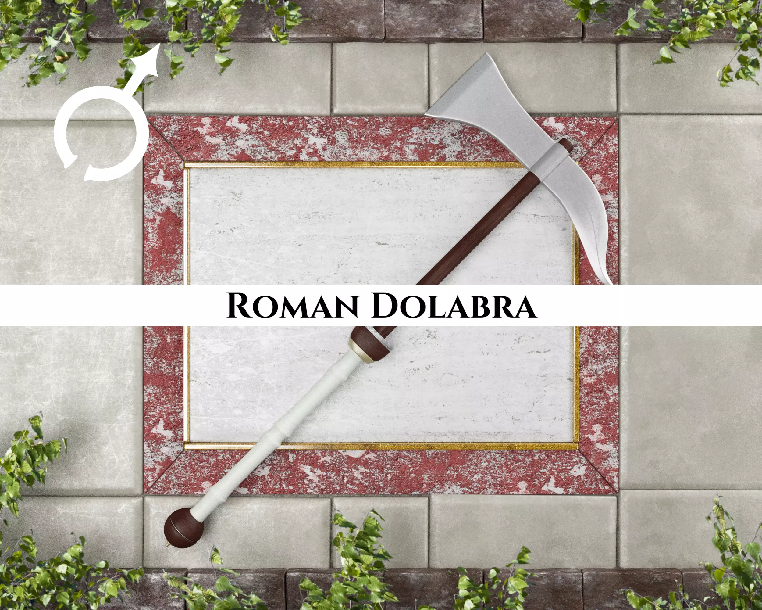 Ancient Roman Dolabra Low-poly 3D model_0
