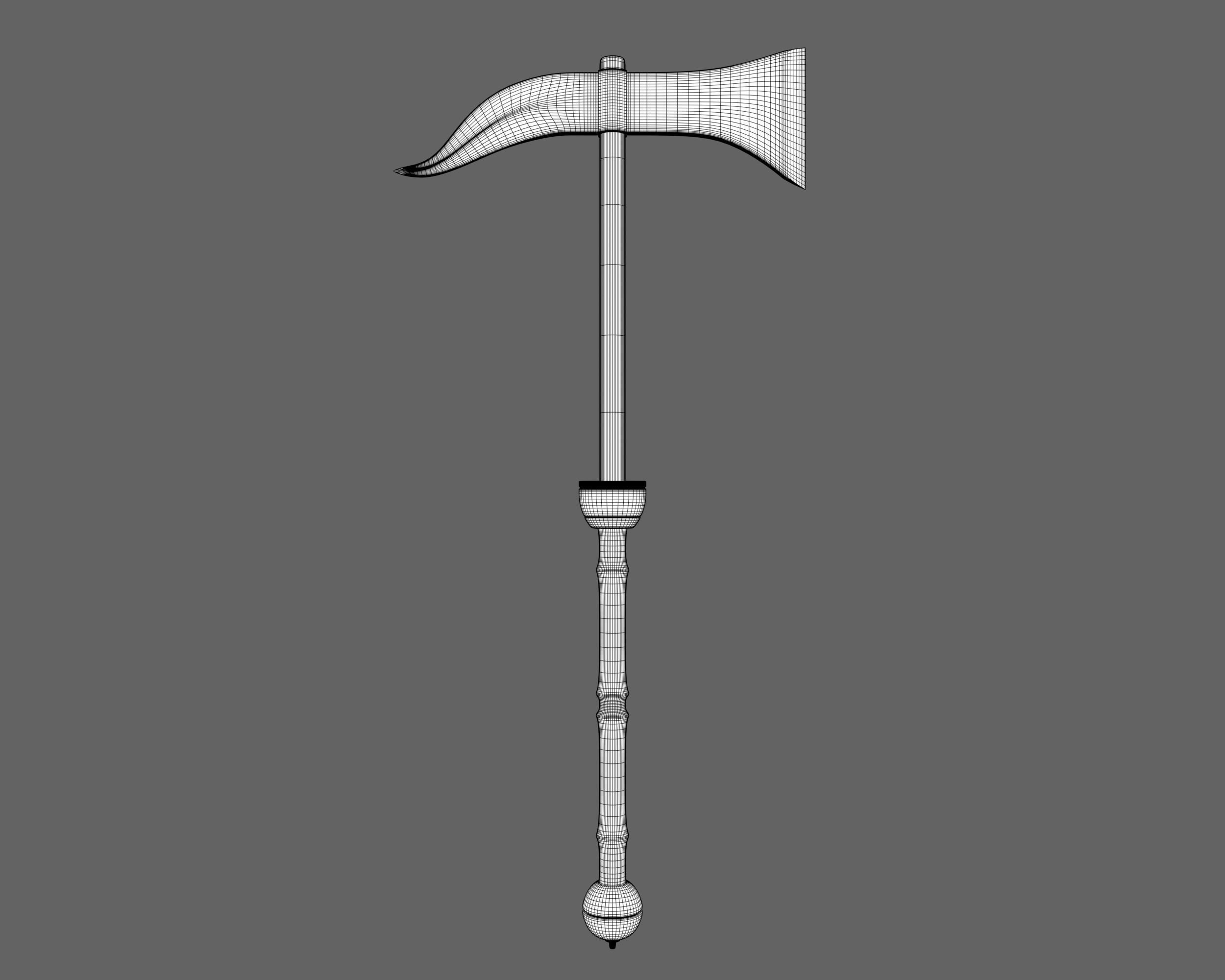 Ancient Roman Dolabra Low-poly 3D model_7